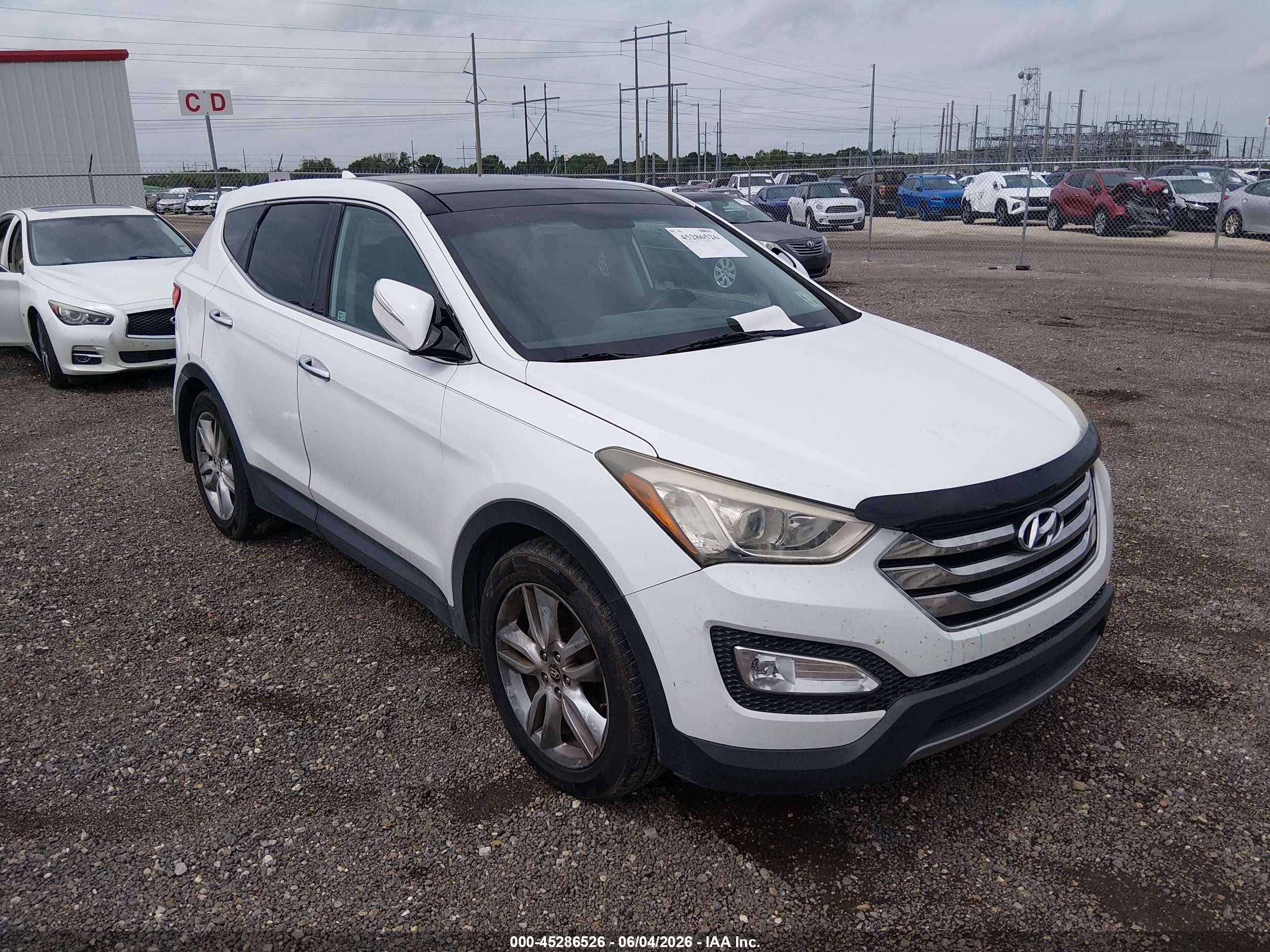 2013 Hyundai Santa Fe Sport 2.0t White vin: 5XYZW3LA8DG033405