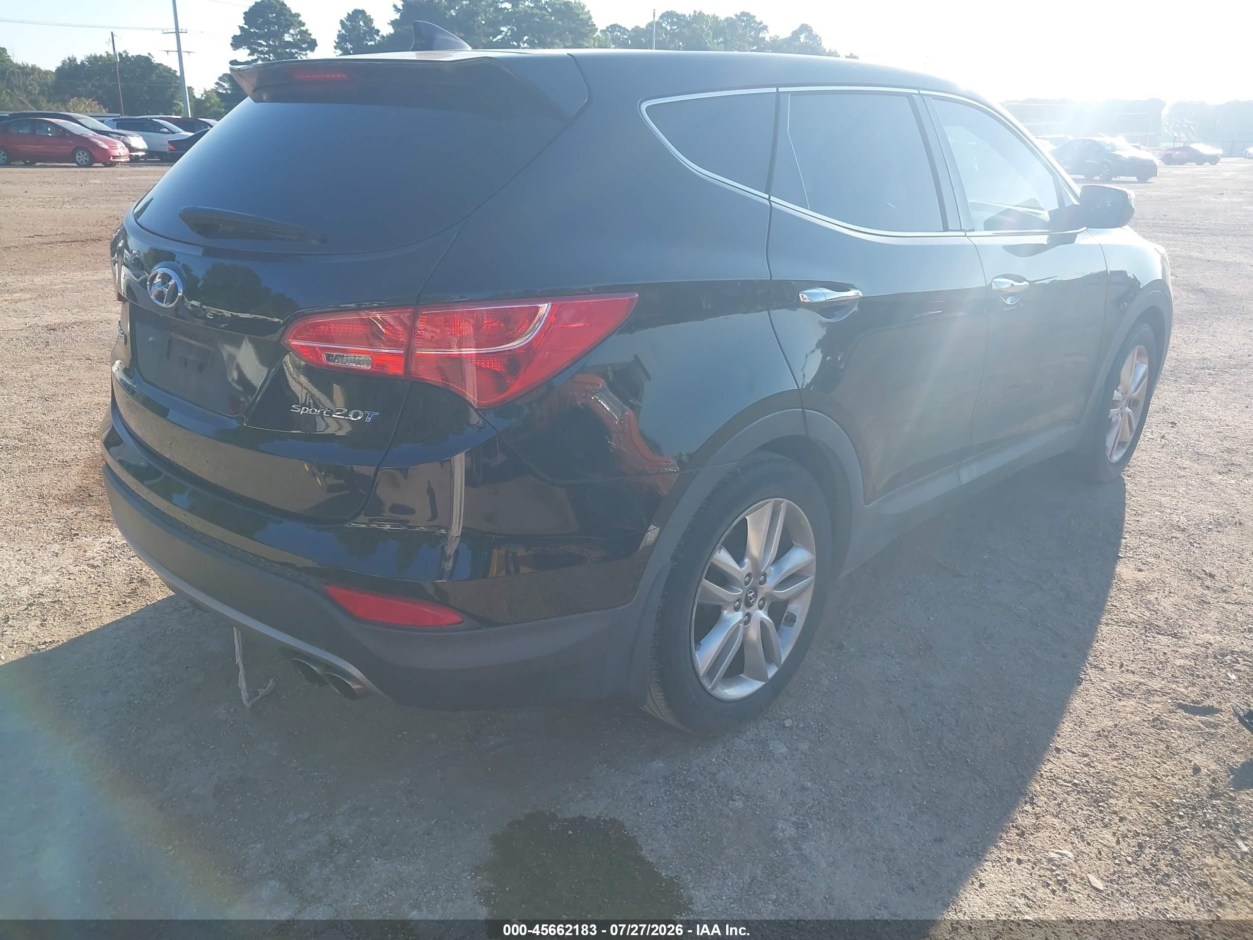 2013 Hyundai Santa Fe Sport 2.0t Black vin: 5XYZW3LA8DG101797