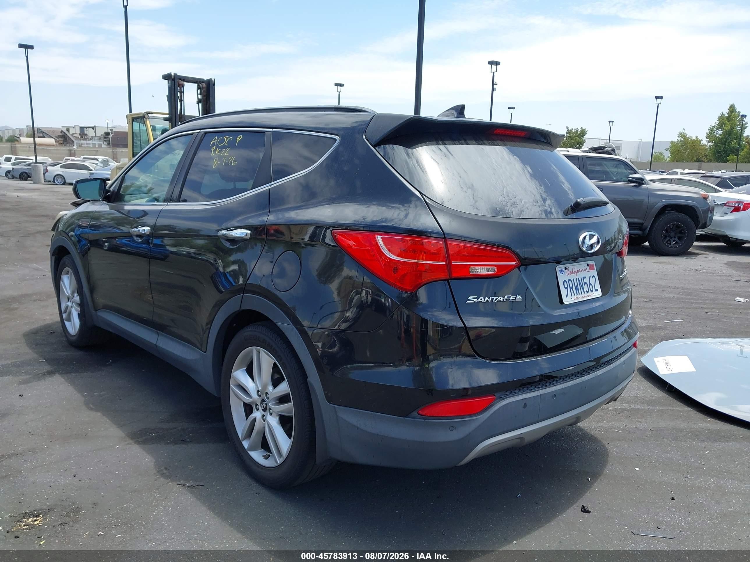2014 Hyundai Santa Fe Sport 2.0l Turbo Black vin: 5XYZW3LA8EG140276