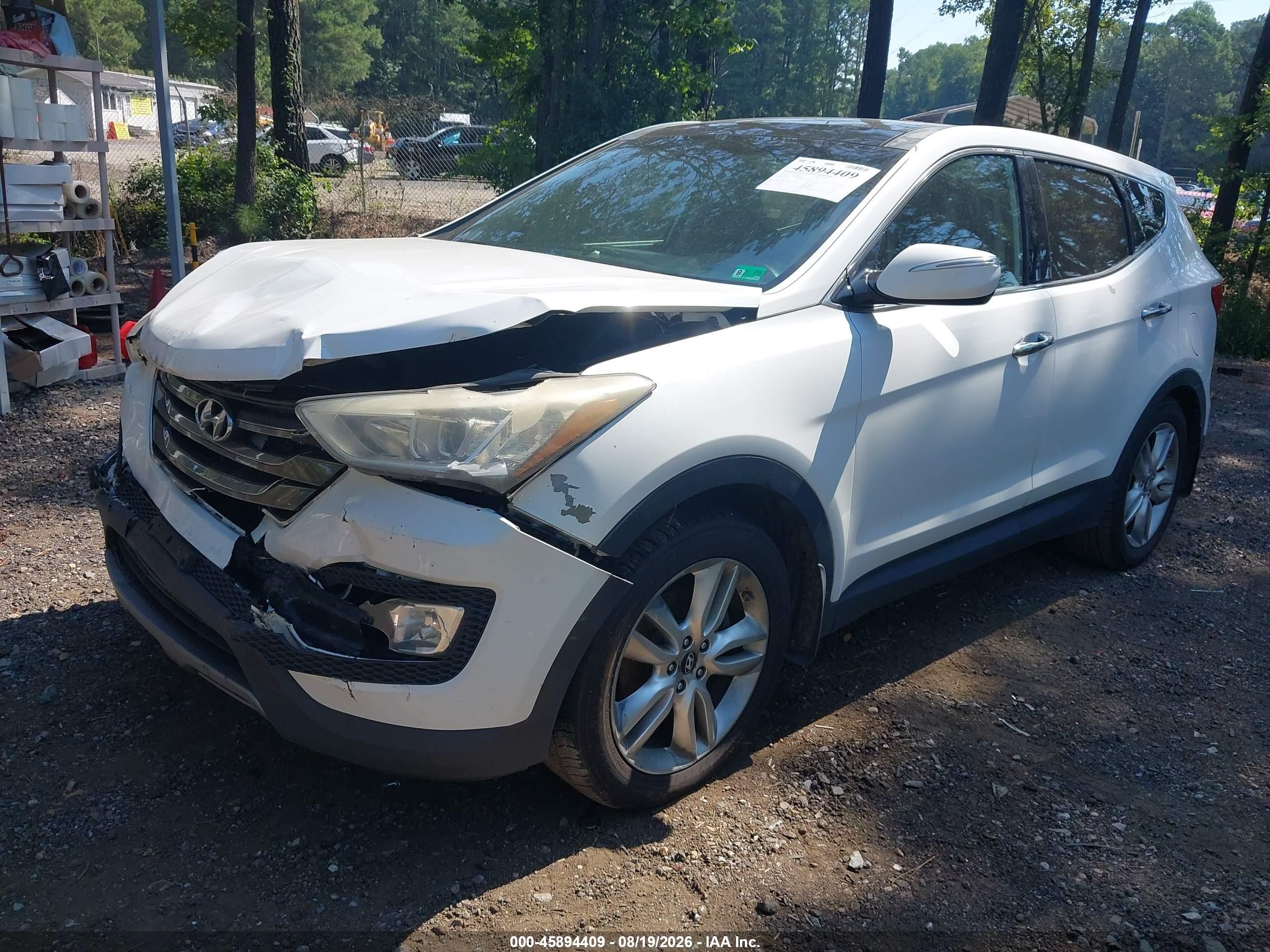 2013 Hyundai Santa Fe Sport 2.0t Белый vin: 5XYZW3LAXDG093086
