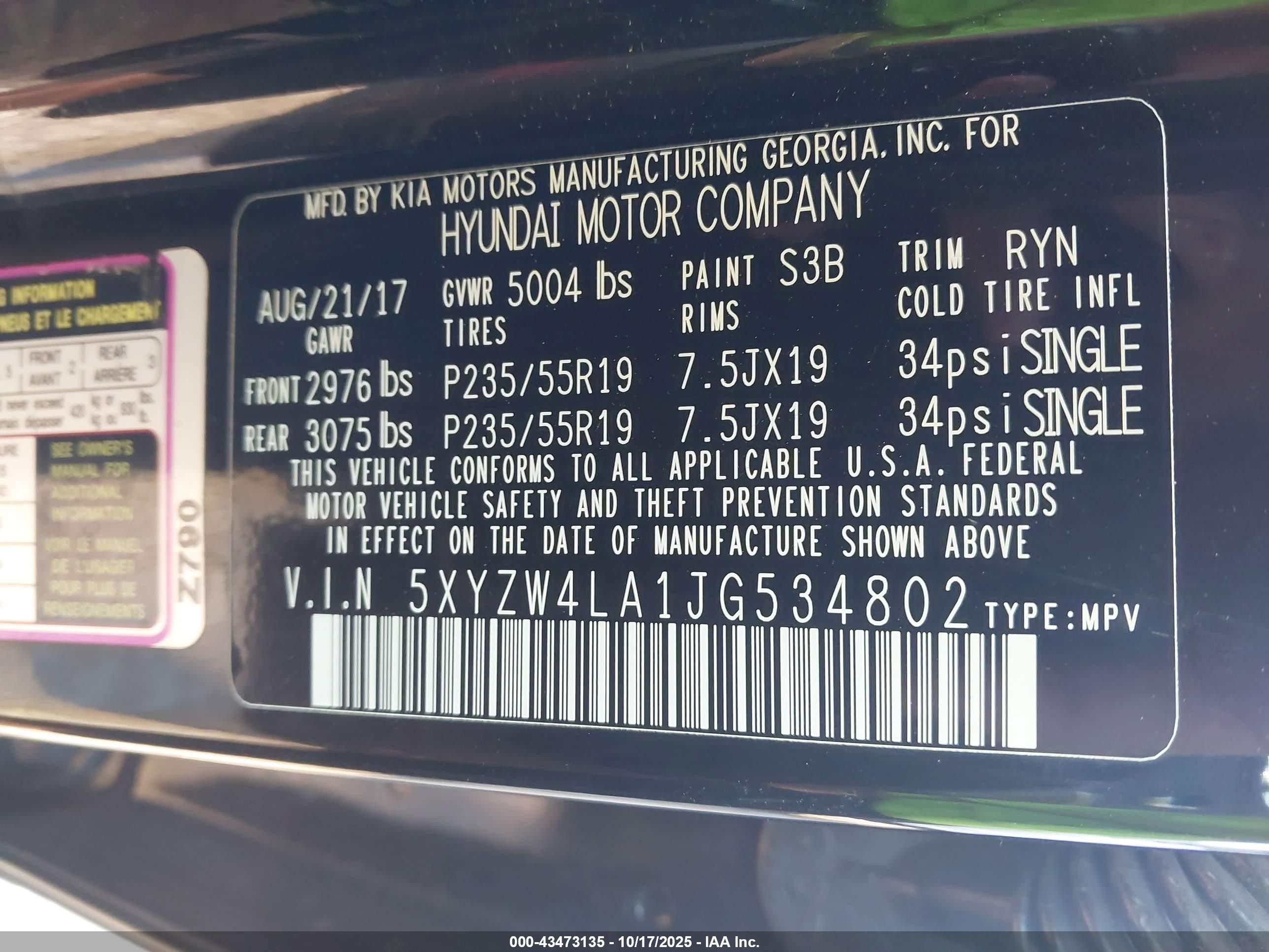 2018 Hyundai Santa Fe Sport 2.0t Ultimate Черный vin: 5XYZW4LA1JG534802