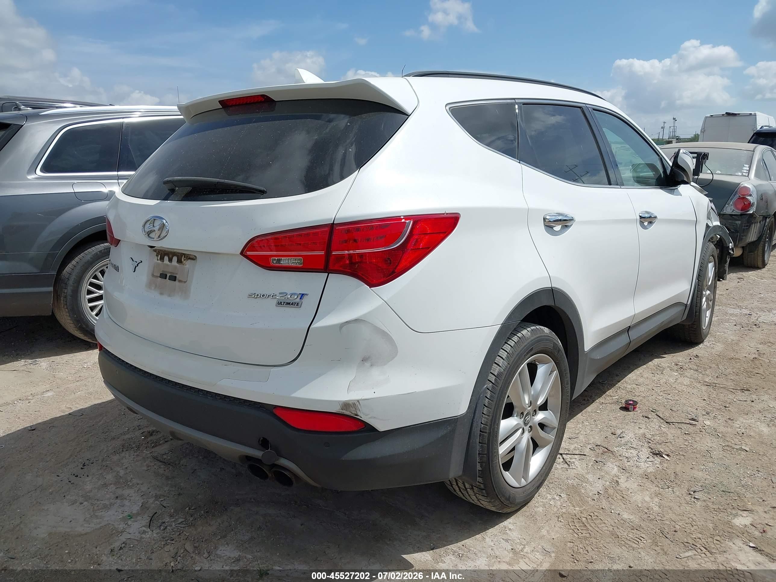 2015 Hyundai Santa Fe Sport 2.0l Turbo White vin: 5XYZW4LA7FG240537