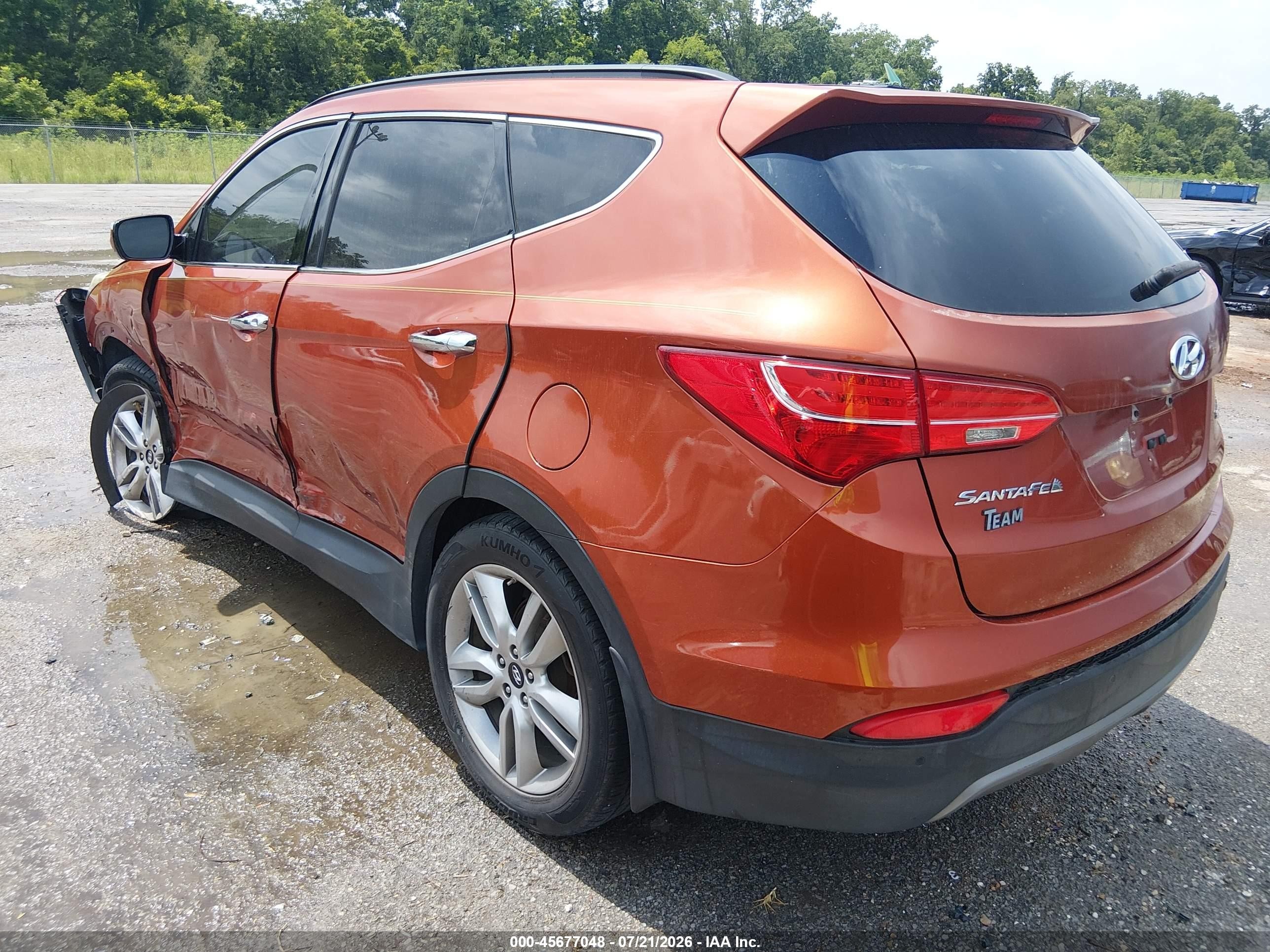 2015 Hyundai Santa Fe Sport 2.0l Turbo Orange vin: 5XYZW4LA8FG247156