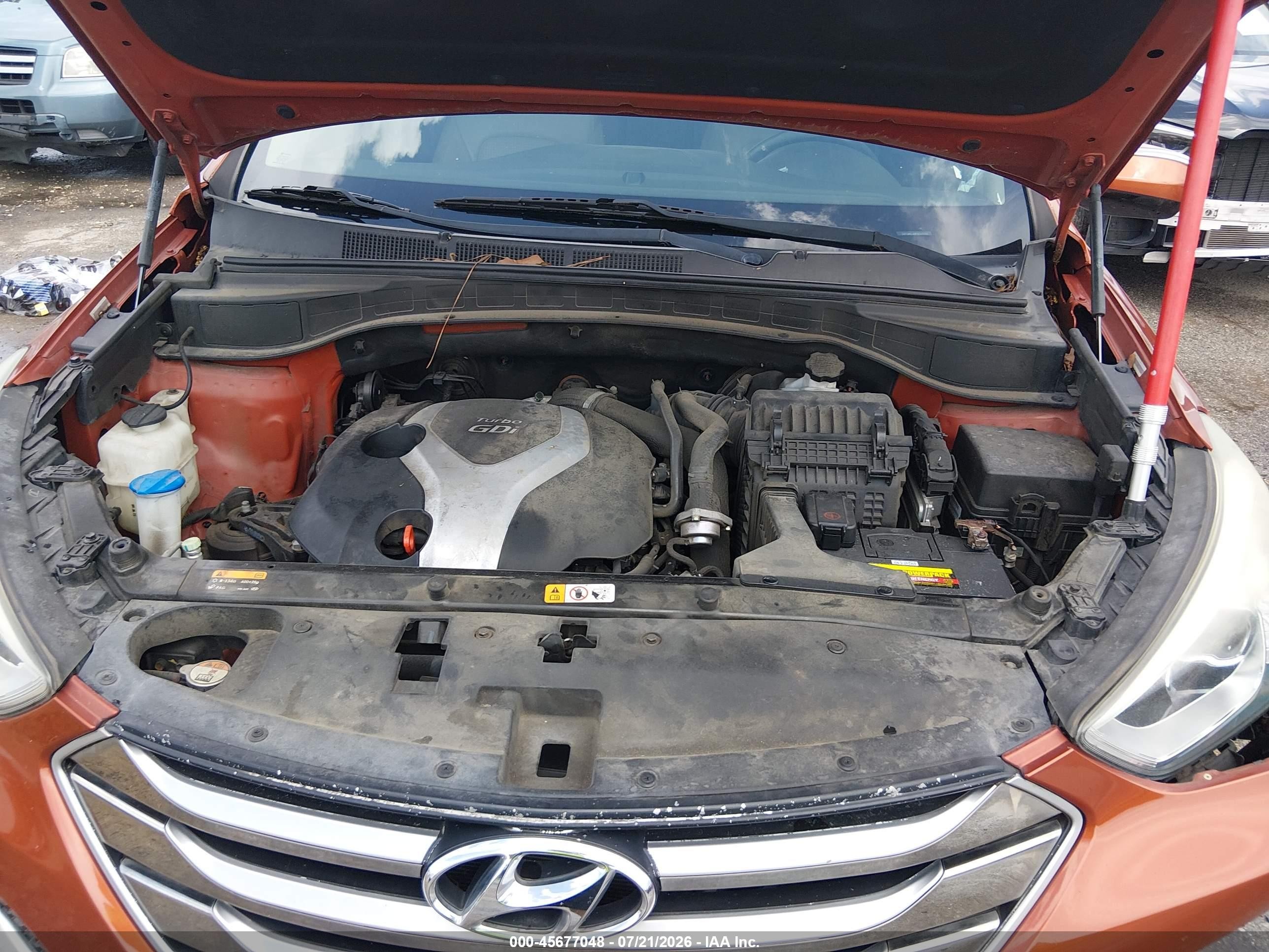 2015 Hyundai Santa Fe Sport 2.0l Turbo Orange vin: 5XYZW4LA8FG247156