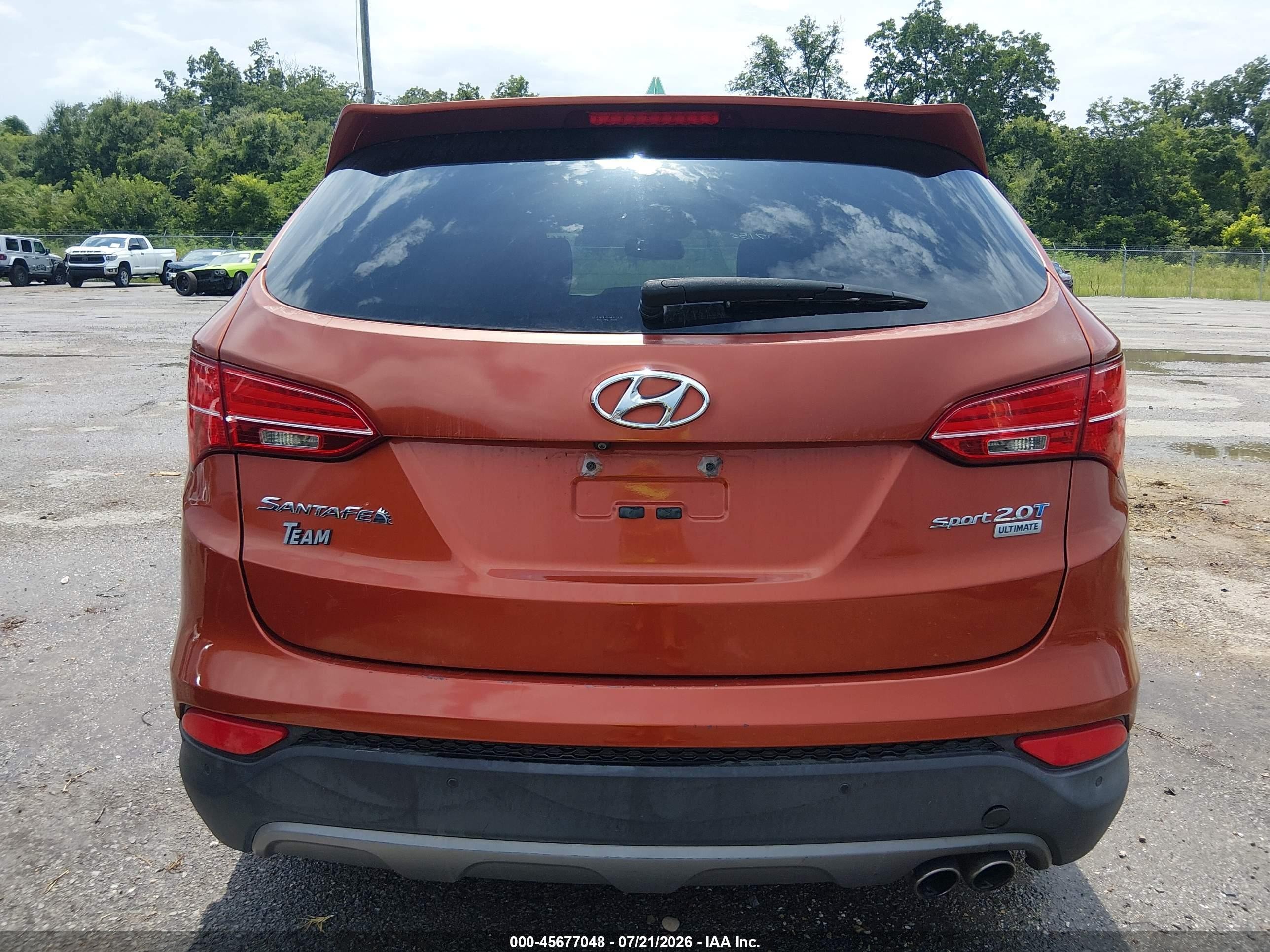 2015 Hyundai Santa Fe Sport 2.0l Turbo Orange vin: 5XYZW4LA8FG247156