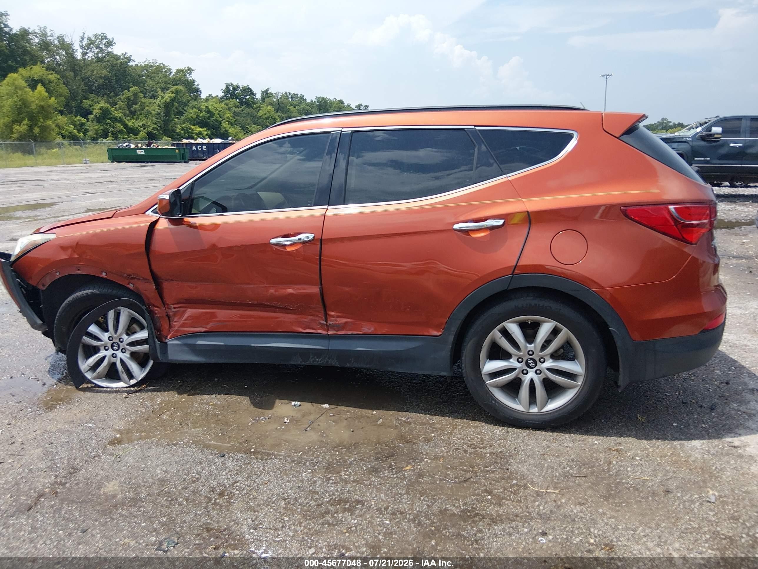 2015 Hyundai Santa Fe Sport 2.0l Turbo Orange vin: 5XYZW4LA8FG247156
