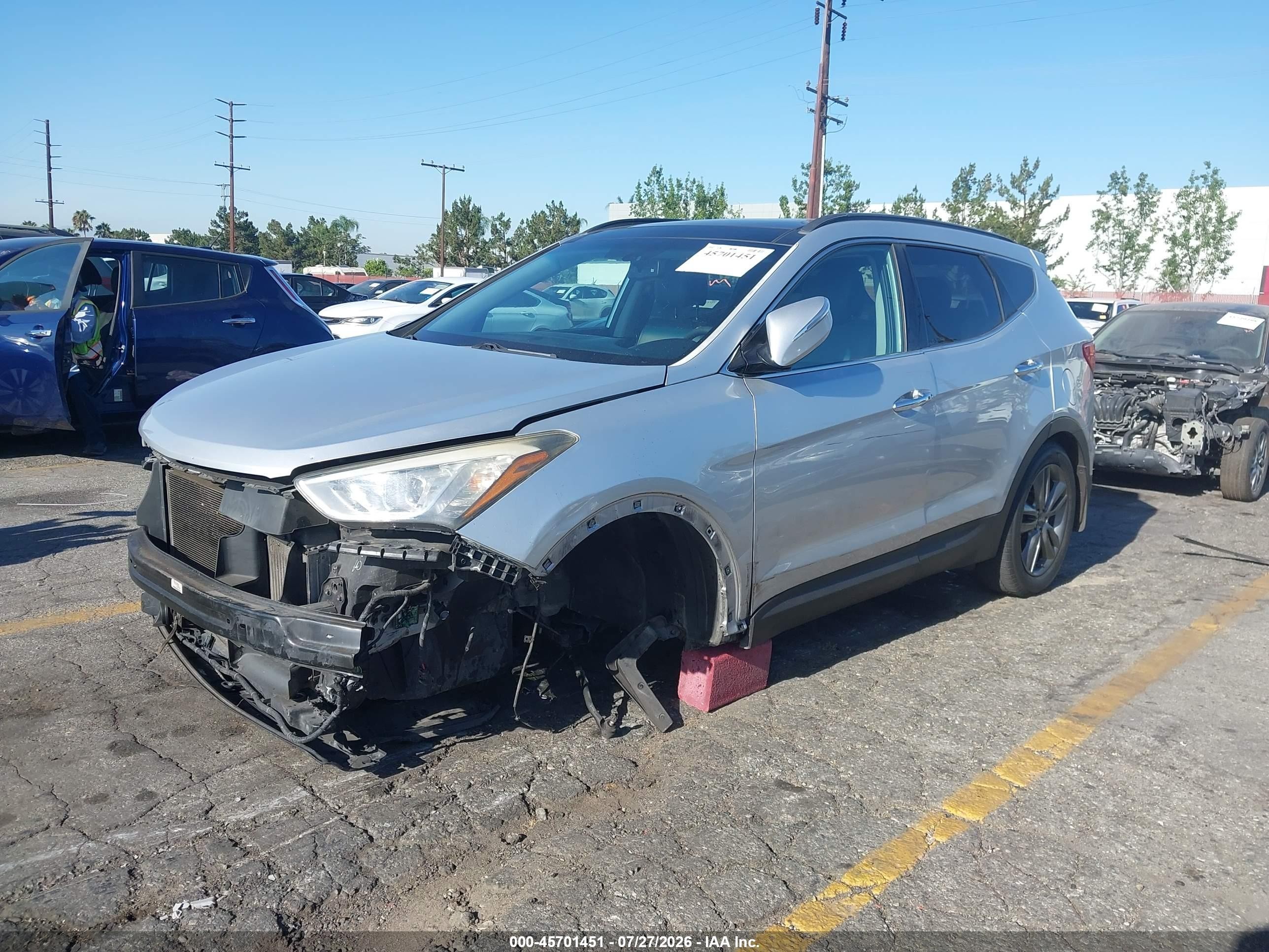 2015 Hyundai Santa Fe Sport 2.0l Turbo Silver vin: 5XYZW4LA8FG286538