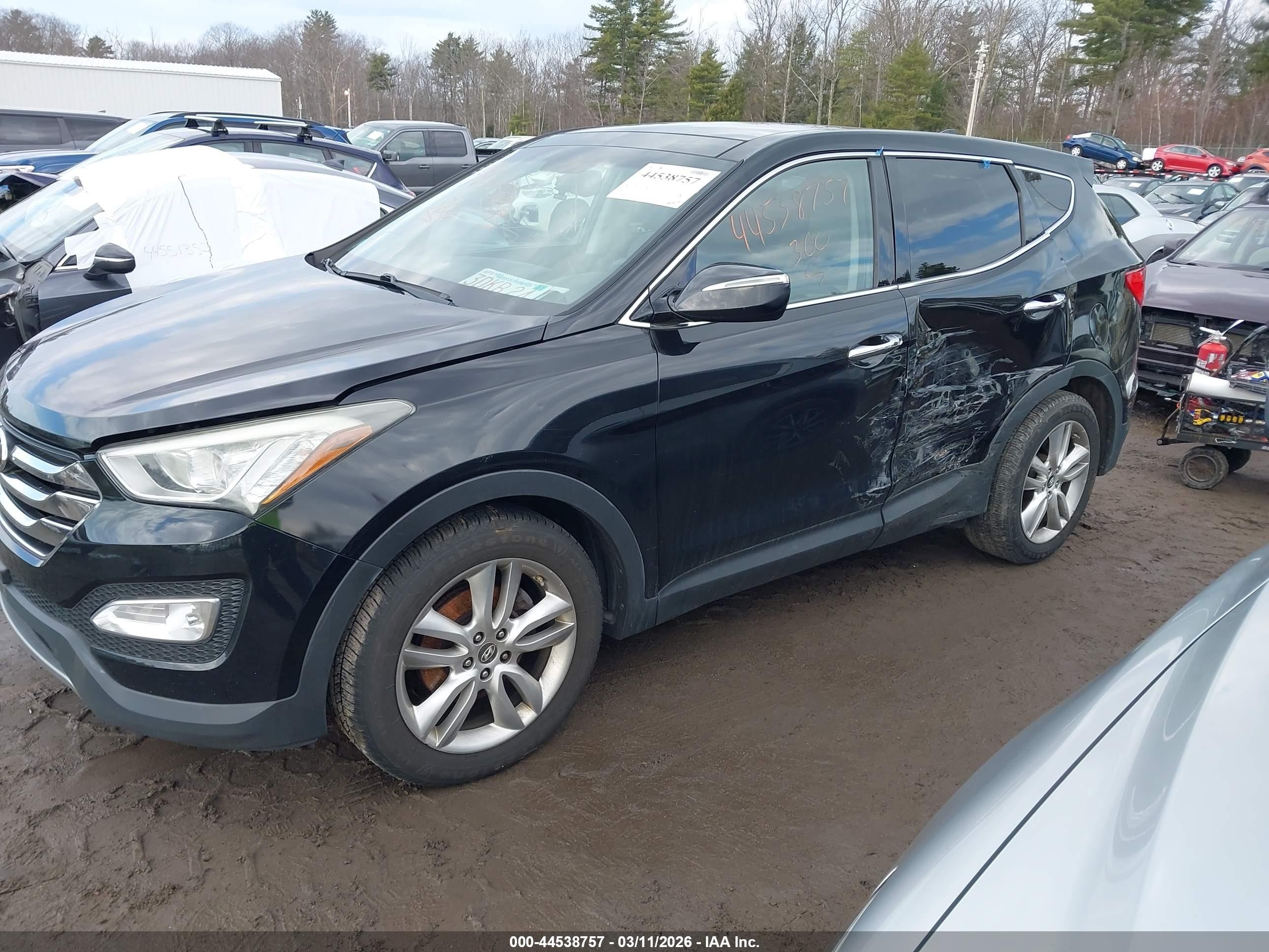 2013 Hyundai Santa Fe Sport 2.0t Black vin: 5XYZWDLA0DG005278