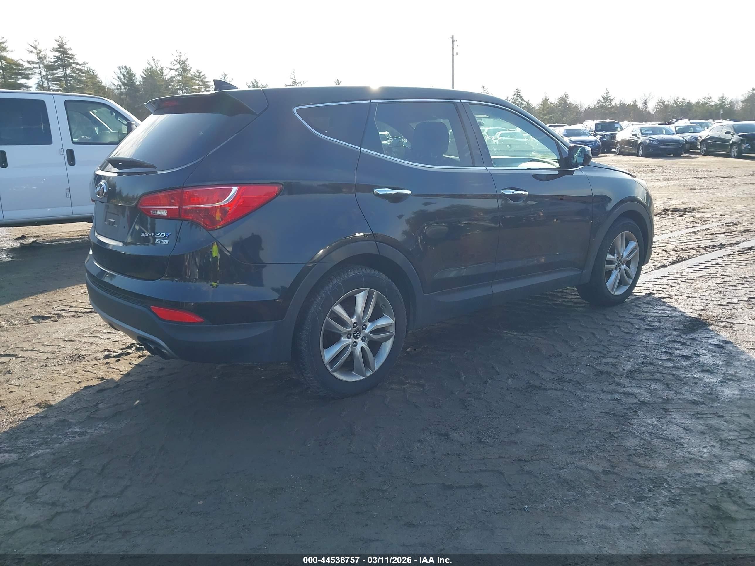 2013 Hyundai Santa Fe Sport 2.0t Black vin: 5XYZWDLA0DG005278