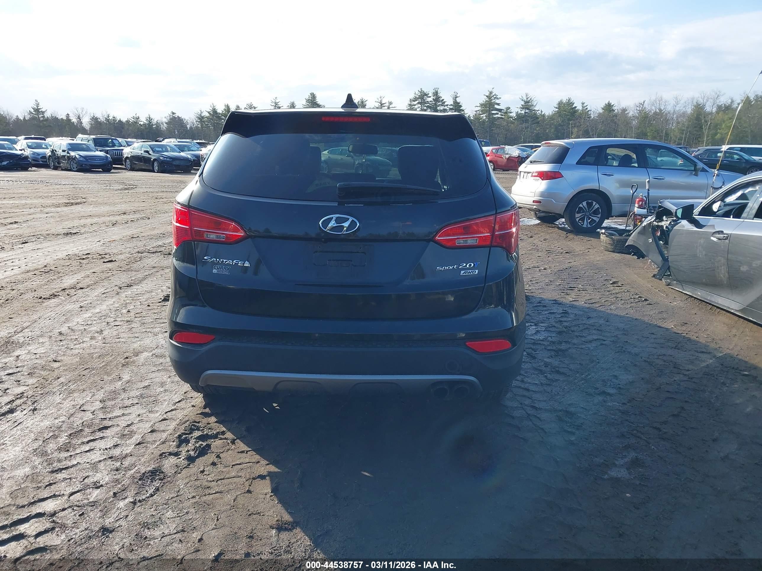 2013 Hyundai Santa Fe Sport 2.0t Black vin: 5XYZWDLA0DG005278