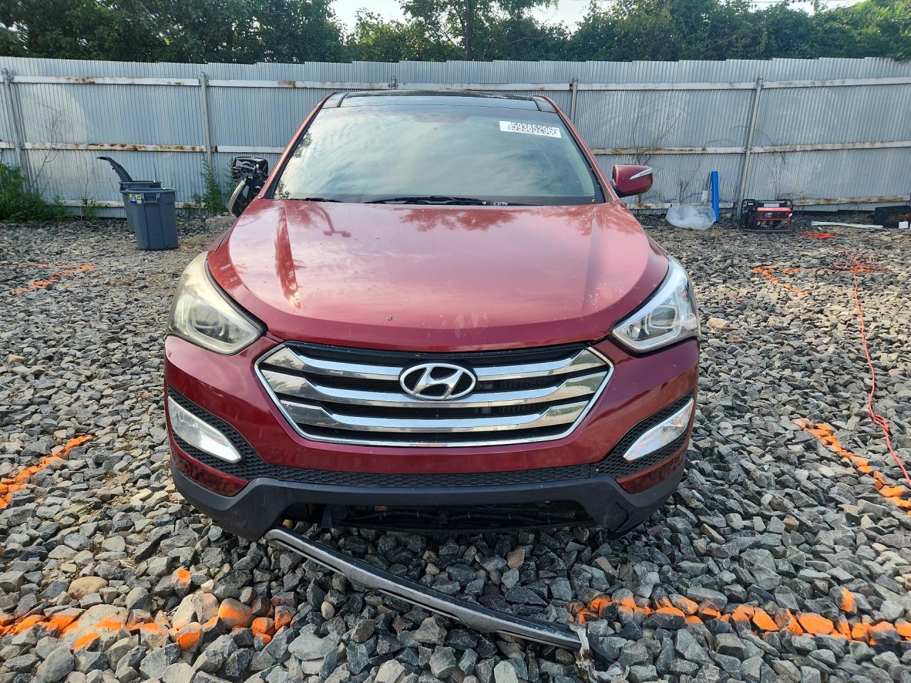 2013 Hyundai Santa Fe Sport 2.0t Maroon vin: 5XYZWDLA1DG065277 Damage: Front Bumper Cover Lower, Broken, Replacement Required