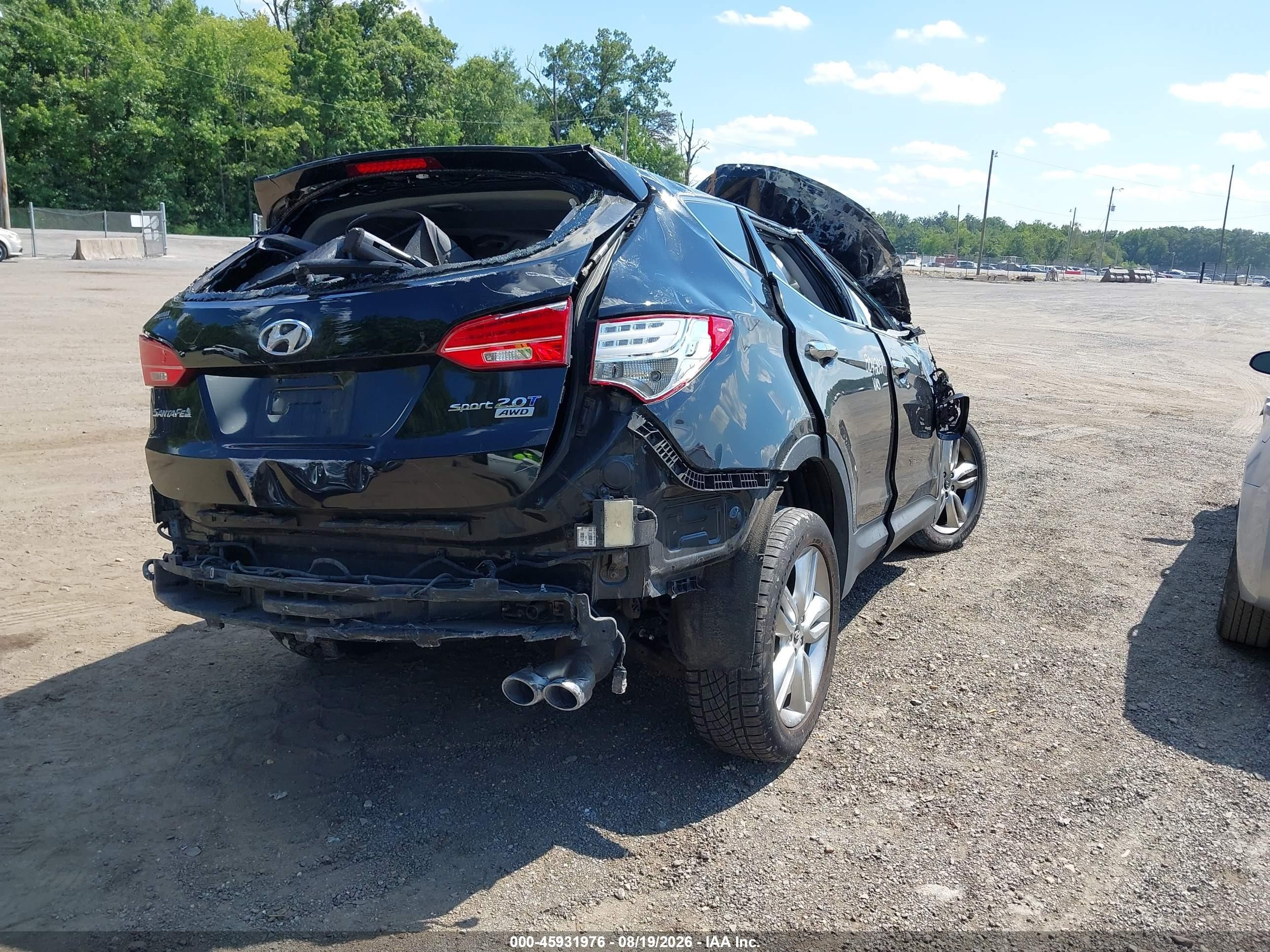 2014 Hyundai Santa Fe Sport 2.0l Turbo Black vin: 5XYZWDLA1EG155904