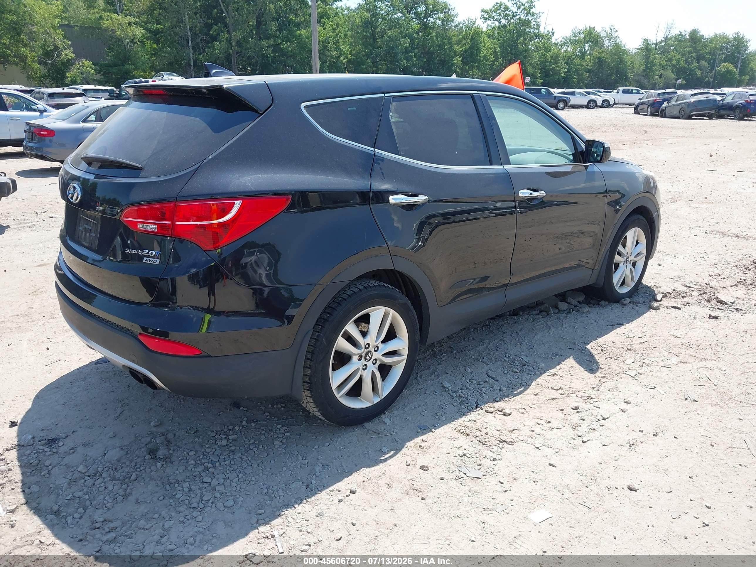 2013 Hyundai Santa Fe Sport 2.0t Black vin: 5XYZWDLA2DG088857