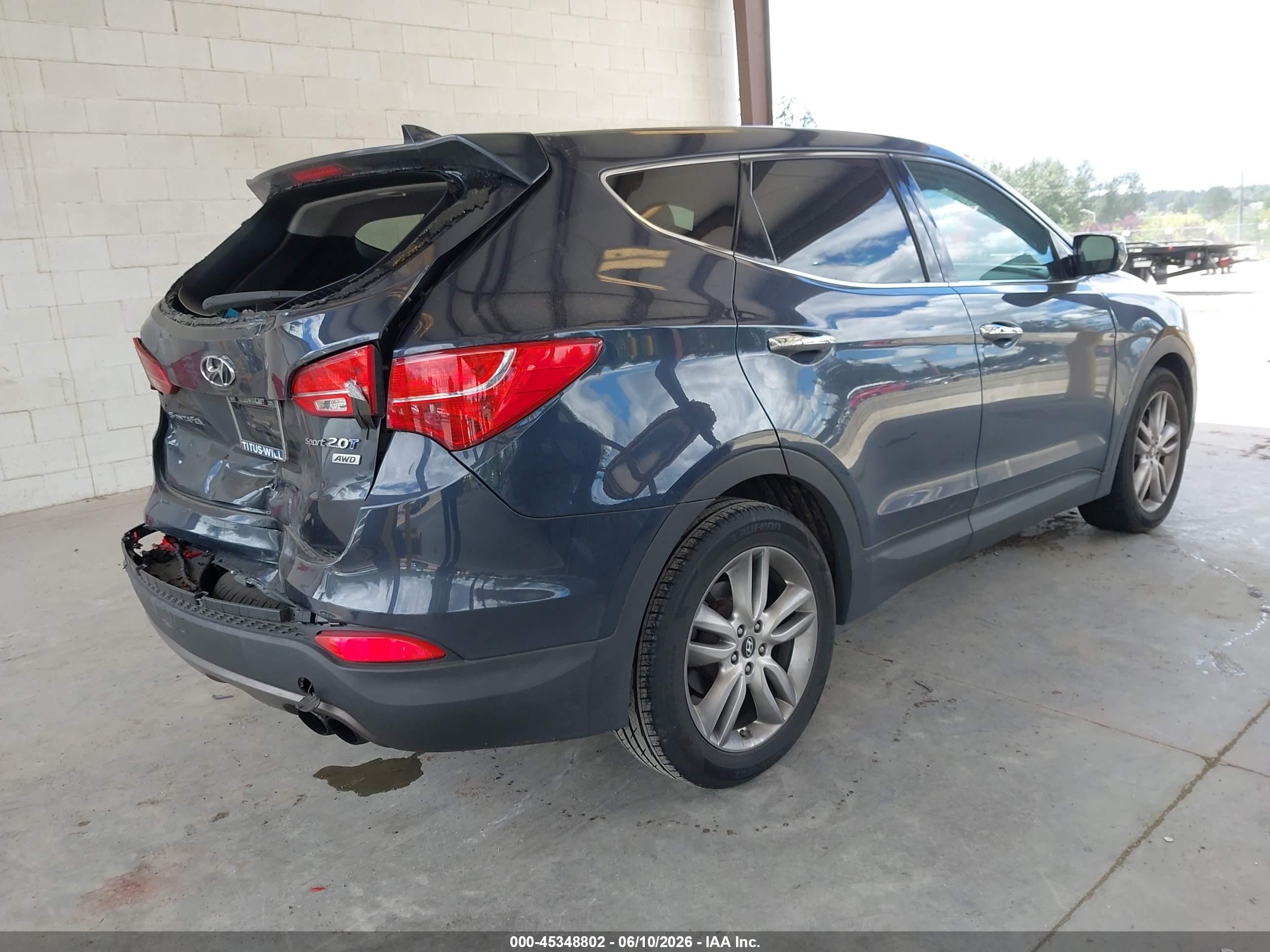 2013 Hyundai Santa Fe Sport 2.0t Black vin: 5XYZWDLA4DG046092