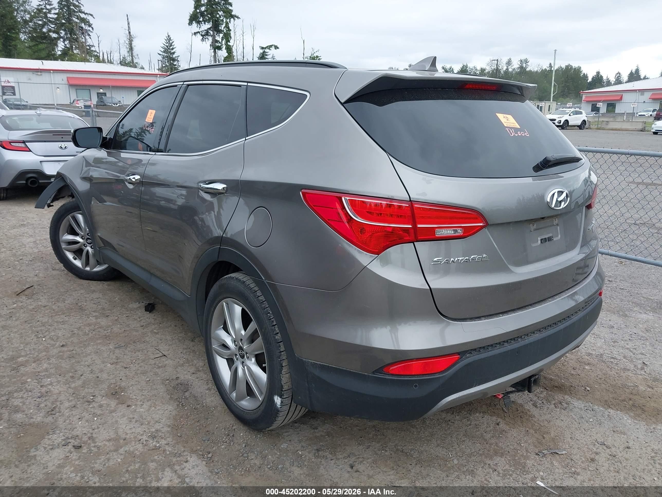 2015 Hyundai Santa Fe Sport 2.0l Turbo Gray vin: 5XYZWDLA8FG256018