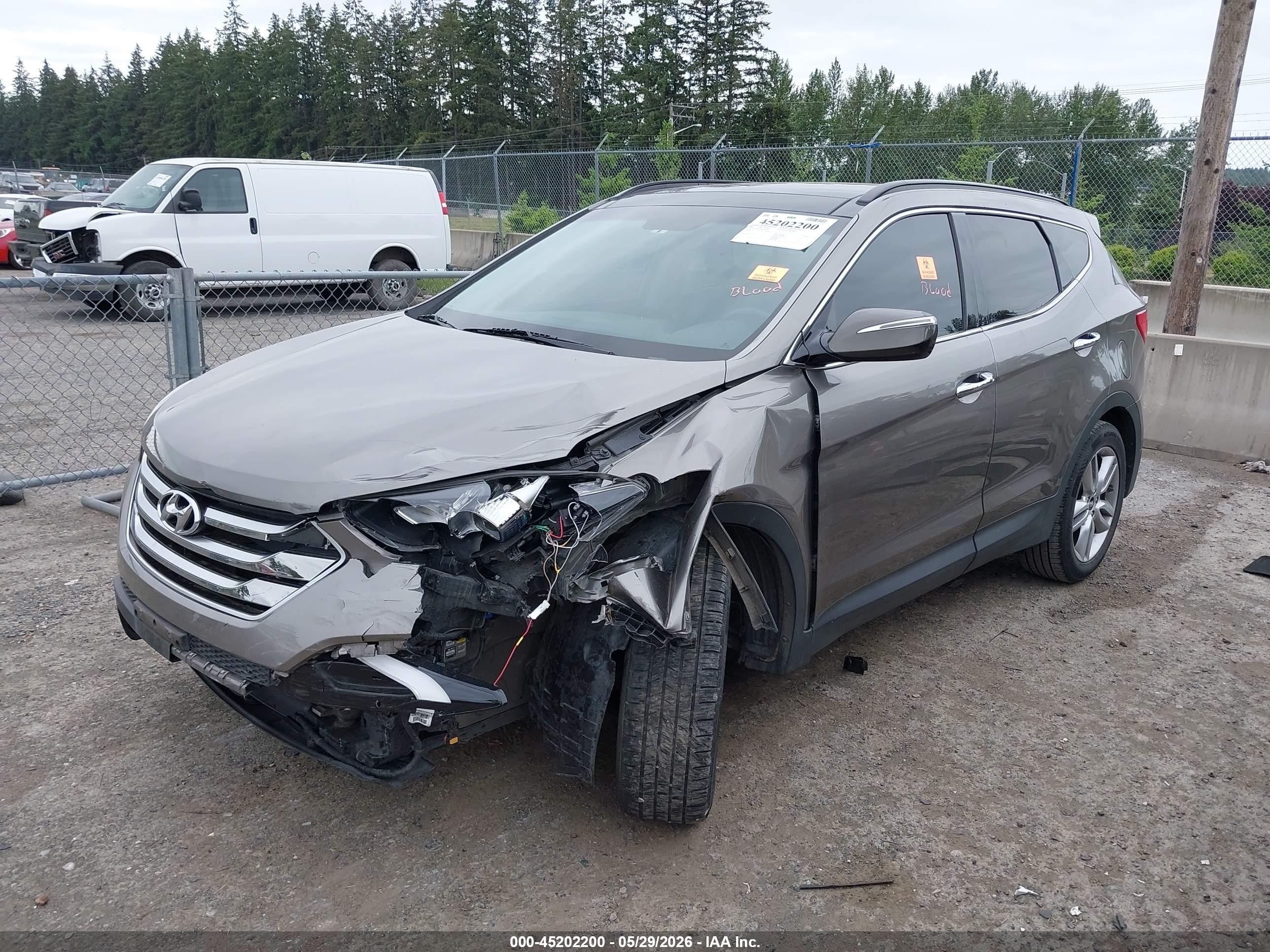 2015 Hyundai Santa Fe Sport 2.0l Turbo Gray vin: 5XYZWDLA8FG256018