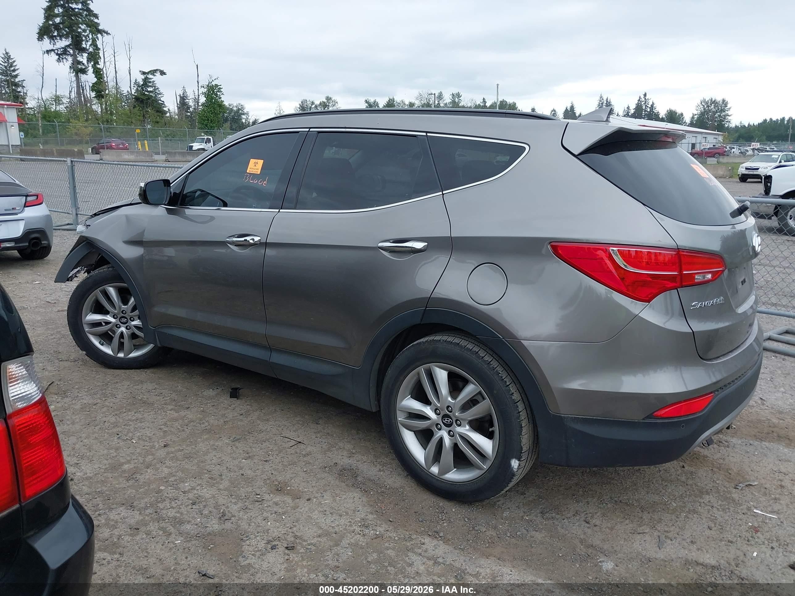 2015 Hyundai Santa Fe Sport 2.0l Turbo Gray vin: 5XYZWDLA8FG256018