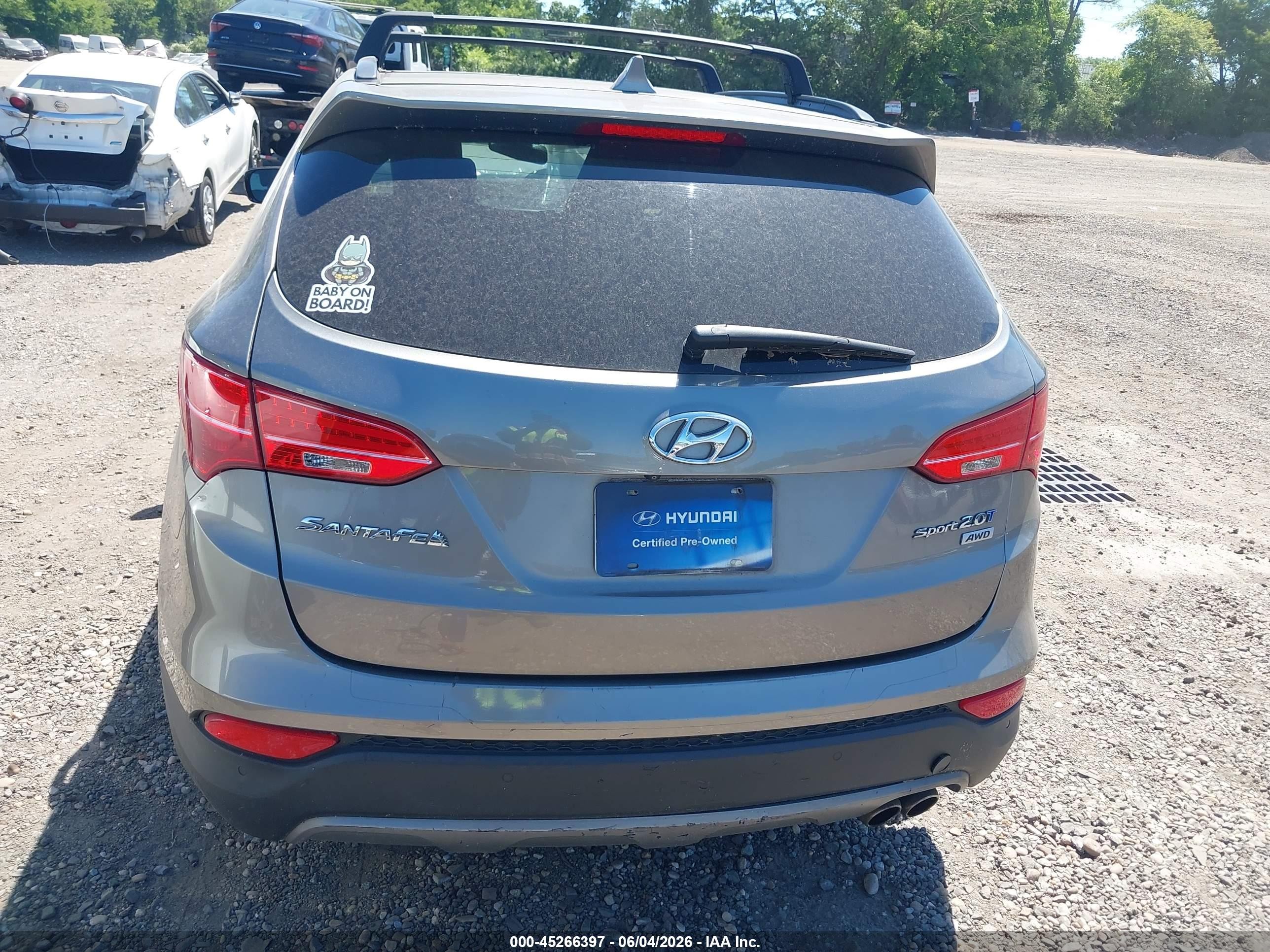 2015 Hyundai Santa Fe Sport 2.0l Turbo Gray vin: 5XYZWDLA8FG263874