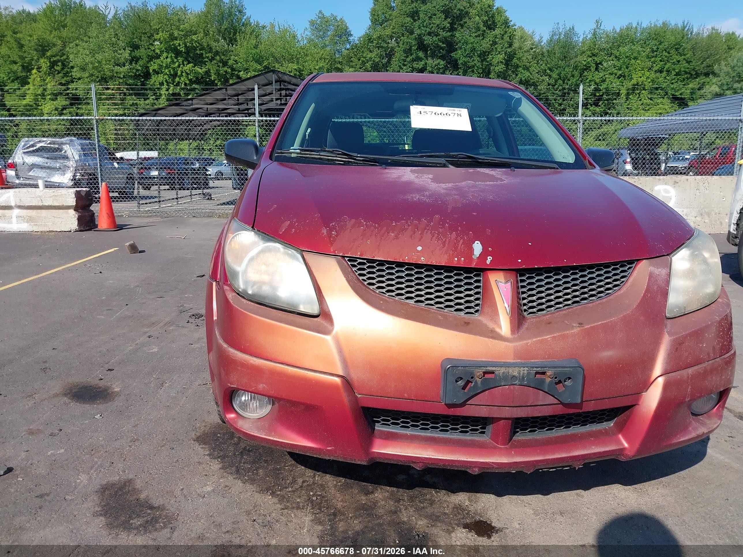 2003 Pontiac Vibe   Red vin: 5Y2SL62803Z429497