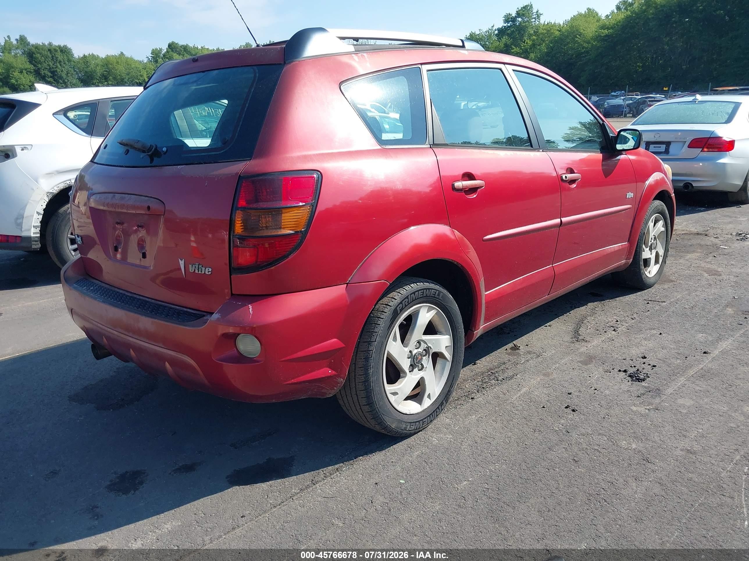 2003 Pontiac Vibe   Red vin: 5Y2SL62803Z429497