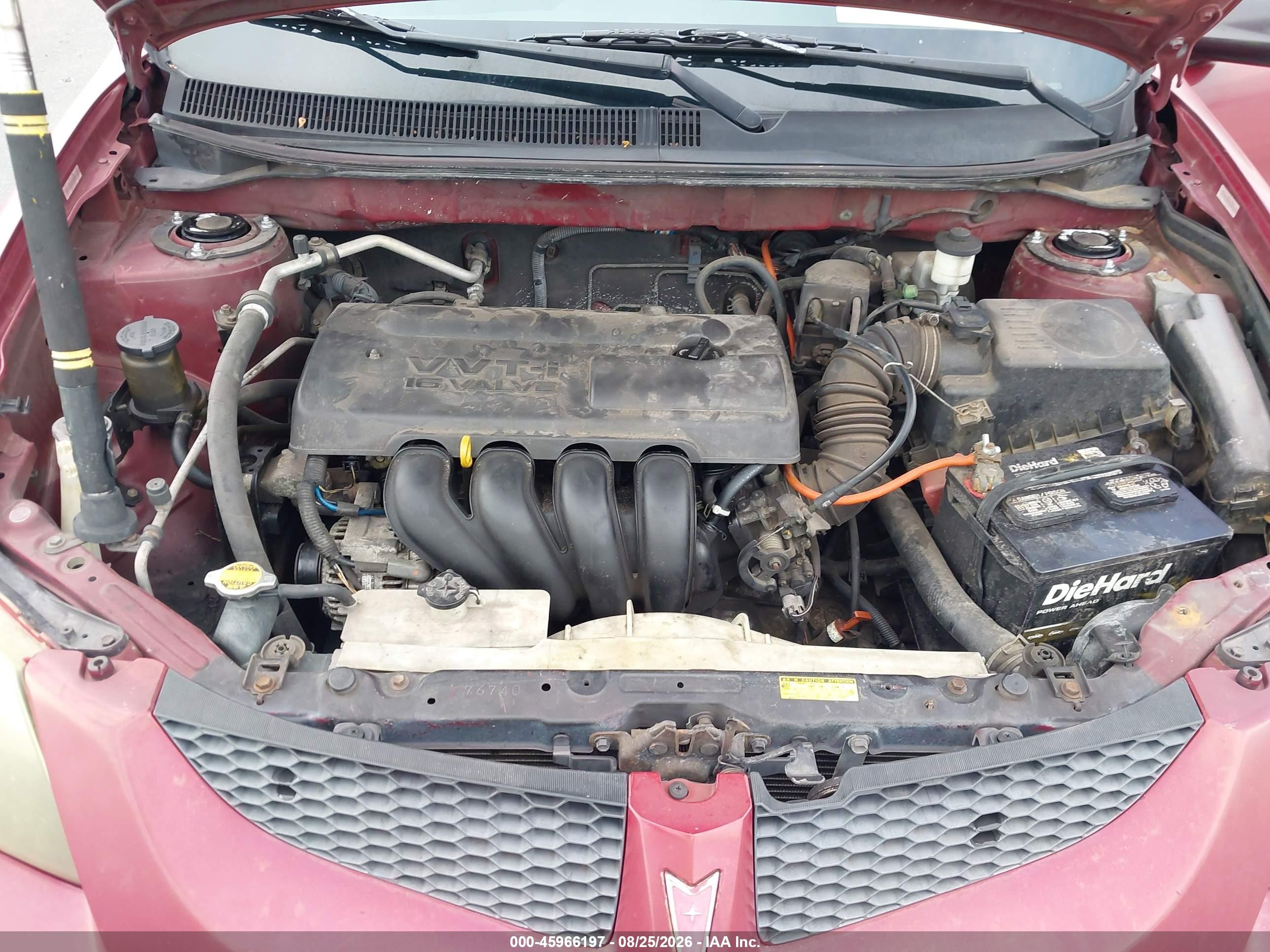 2003 Pontiac Vibe Burgundy vin: 5Y2SL62813Z474982