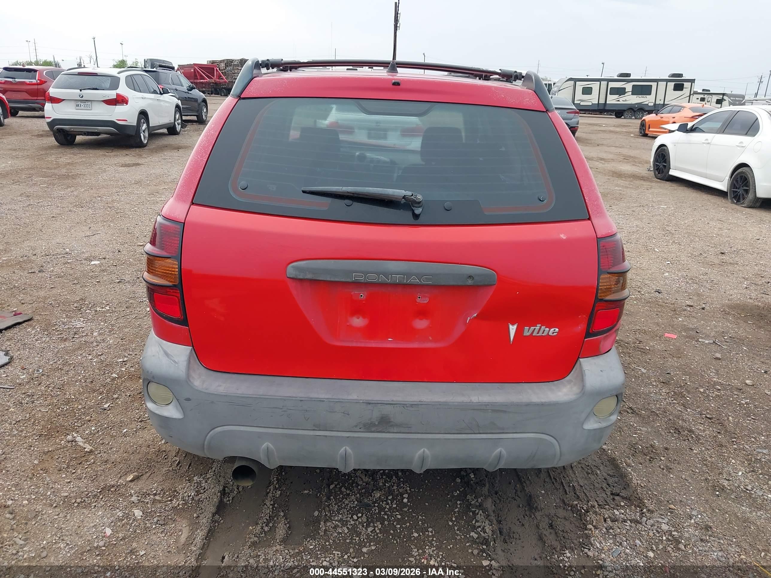 2003 Pontiac Vibe   Red vin: 5Y2SL62823Z423572