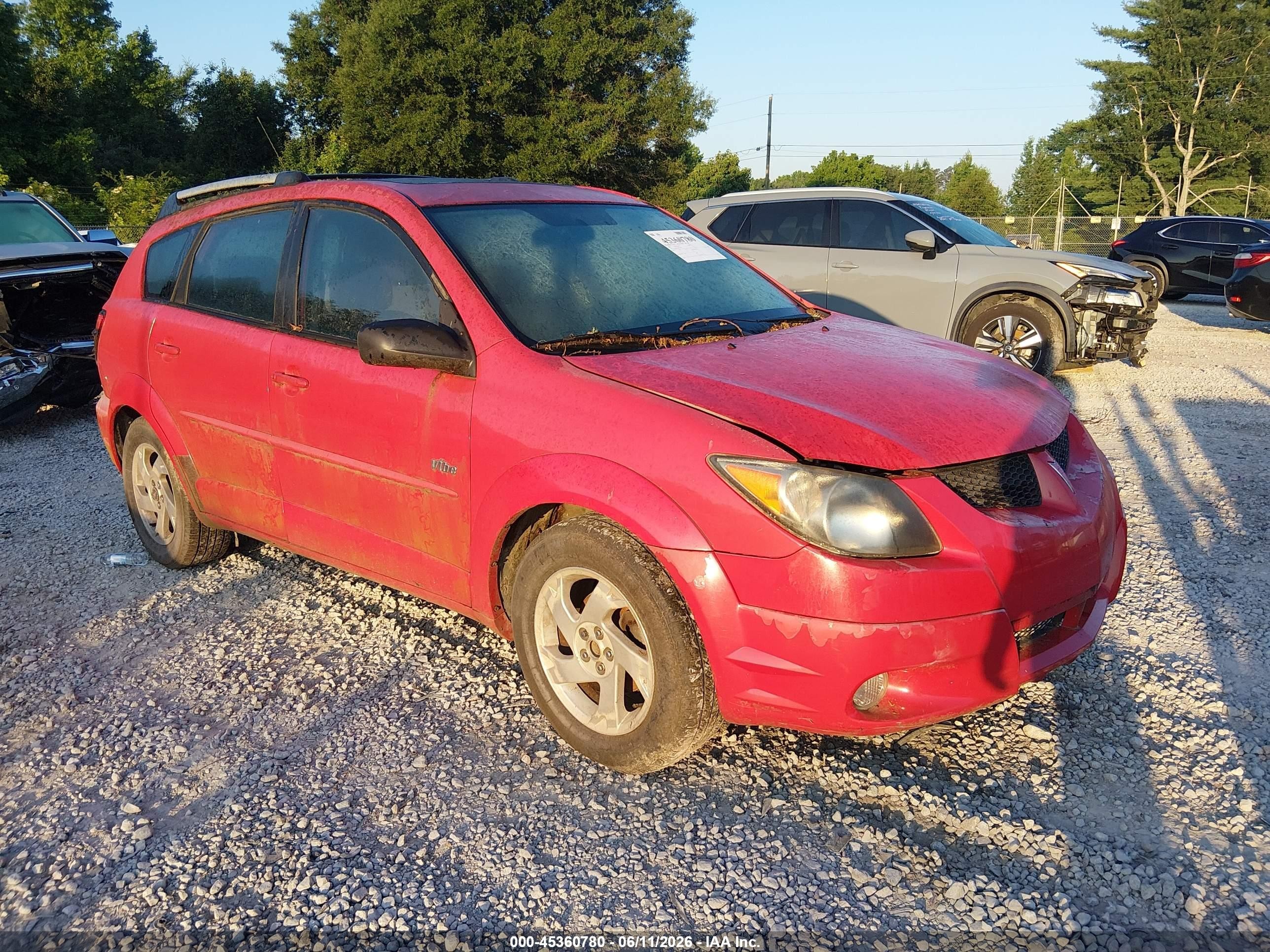 2003 Pontiac Vibe   Red vin: 5Y2SL62833Z457049