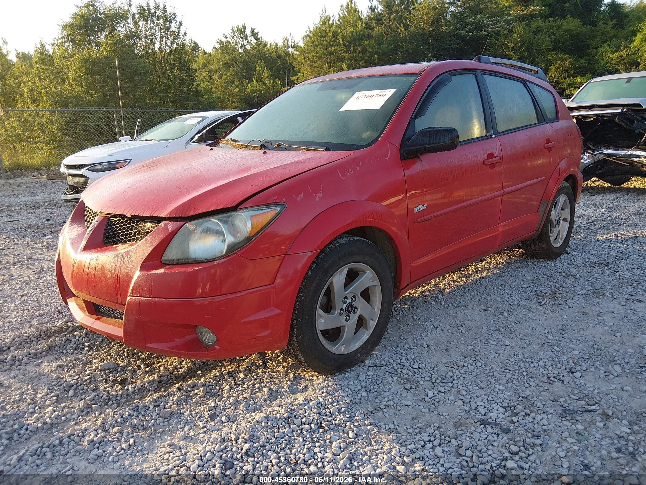 2003 Pontiac Vibe   Red vin: 5Y2SL62833Z457049