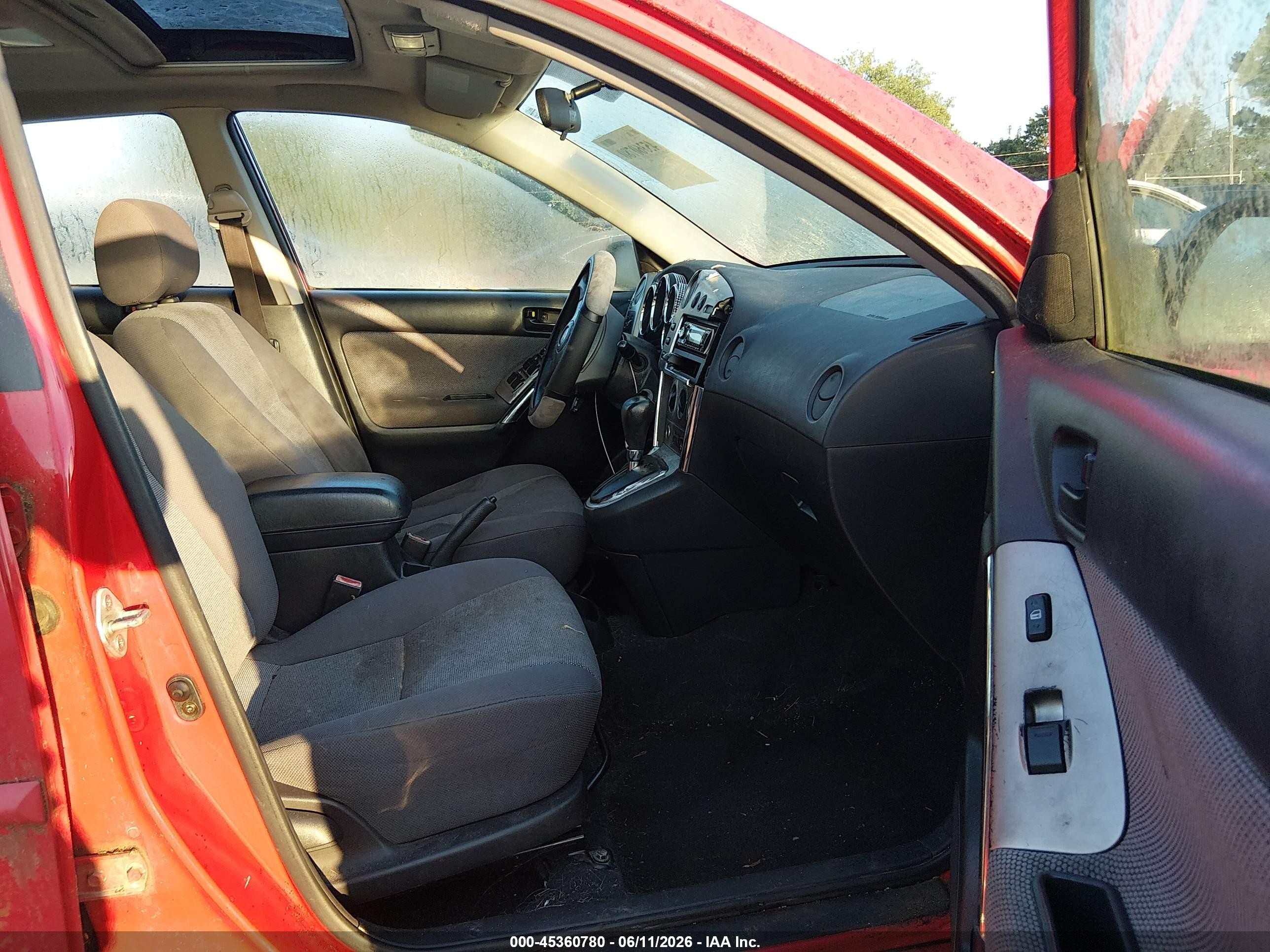 2003 Pontiac Vibe   Red vin: 5Y2SL62833Z457049
