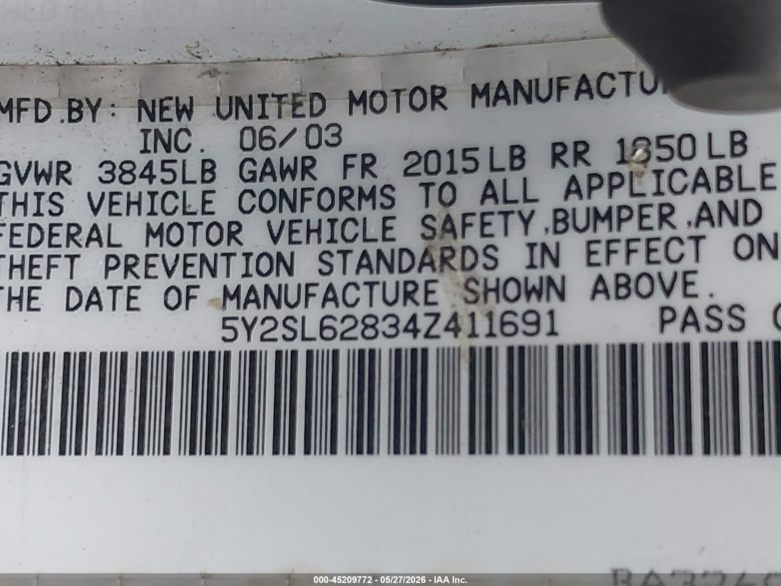 2004 Pontiac Vibe   White vin: 5Y2SL62834Z411691