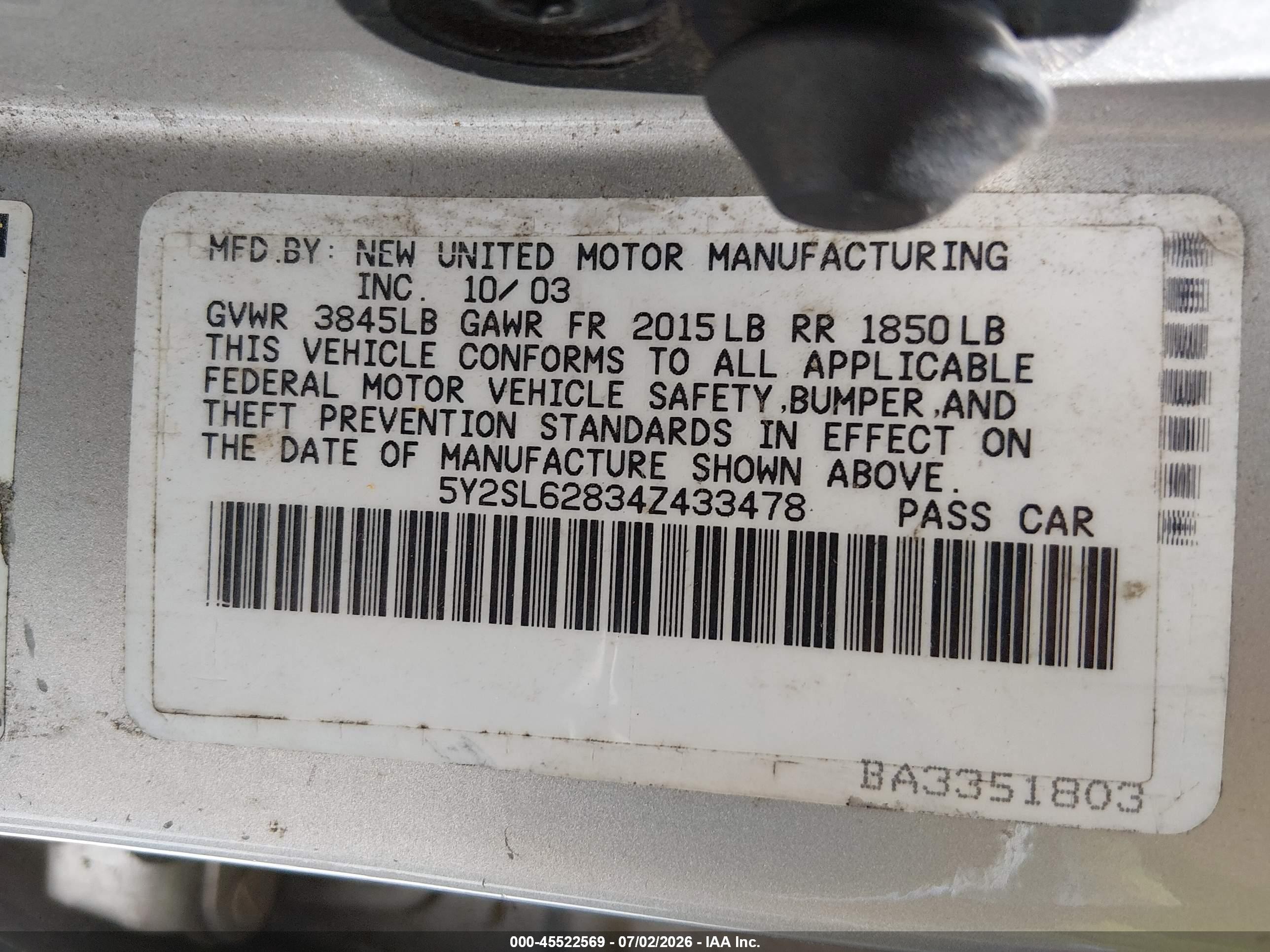 2004 Pontiac Vibe   Серебряный vin: 5Y2SL62834Z433478