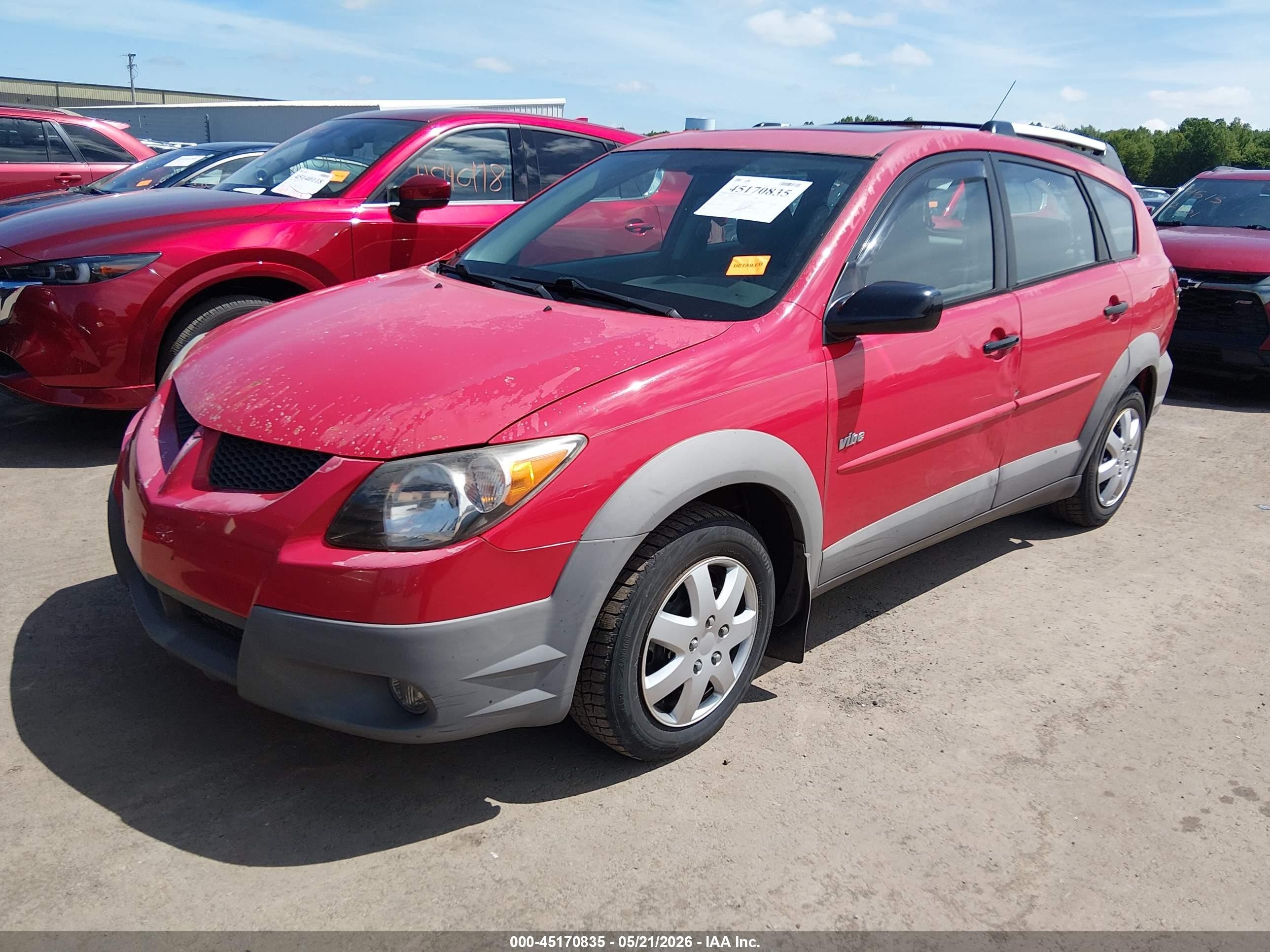 2003 Pontiac Vibe Red vin: 5Y2SL62843Z401525