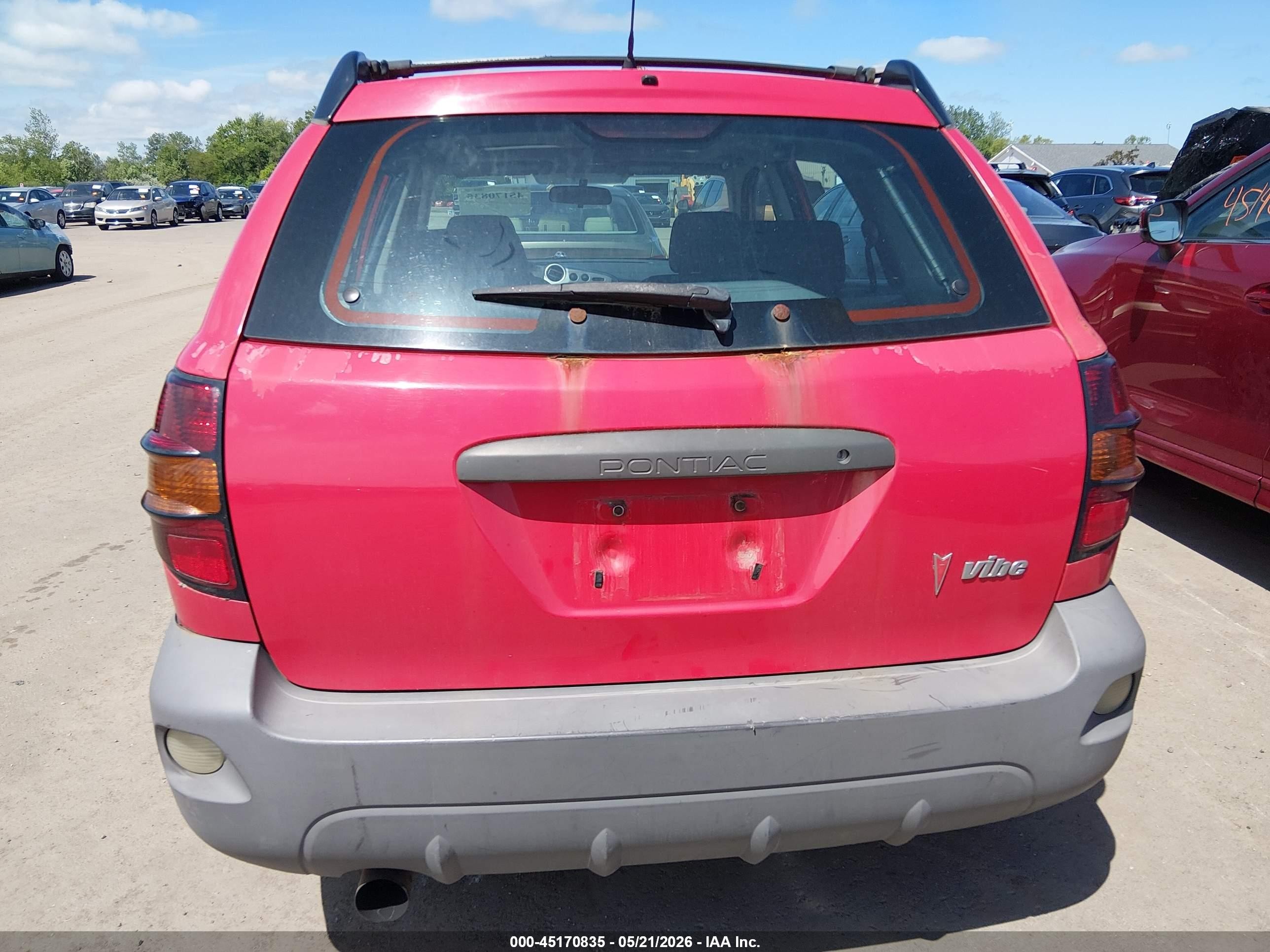 2003 Pontiac Vibe Red vin: 5Y2SL62843Z401525
