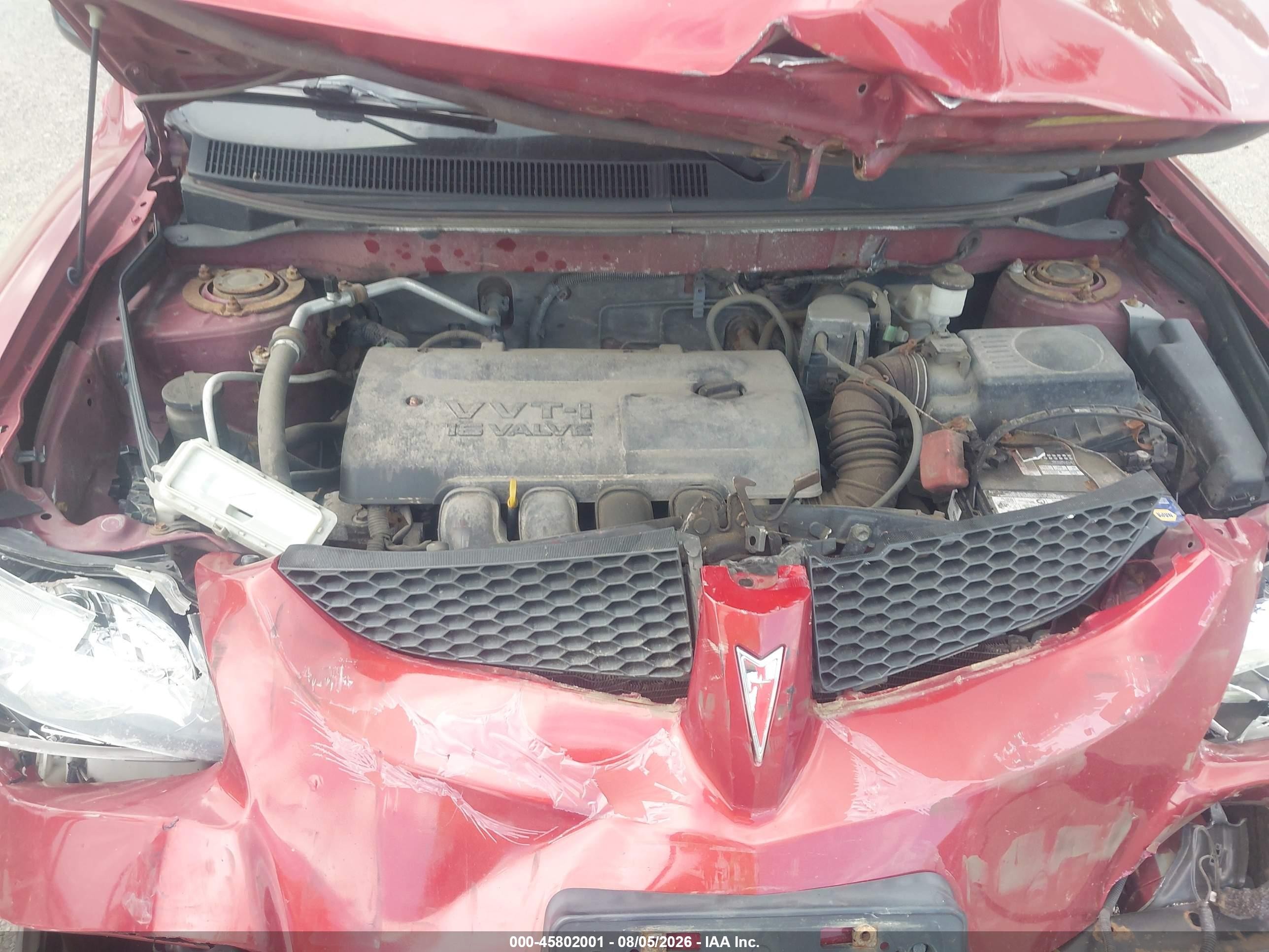 2004 Pontiac Vibe   Burgundy vin: 5Y2SL62844Z429505