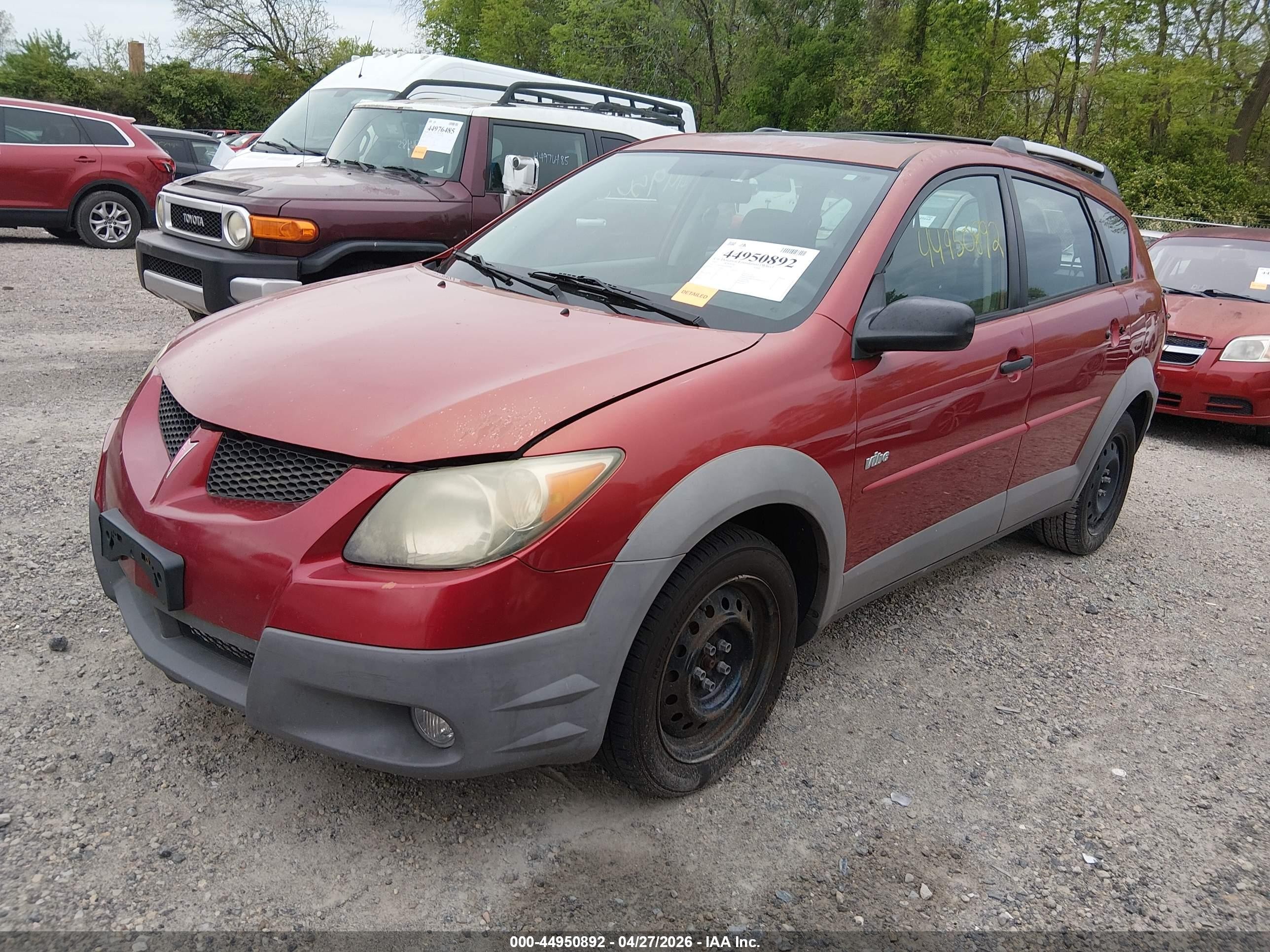2003 Pontiac Vibe   Red vin: 5Y2SL62853Z445985