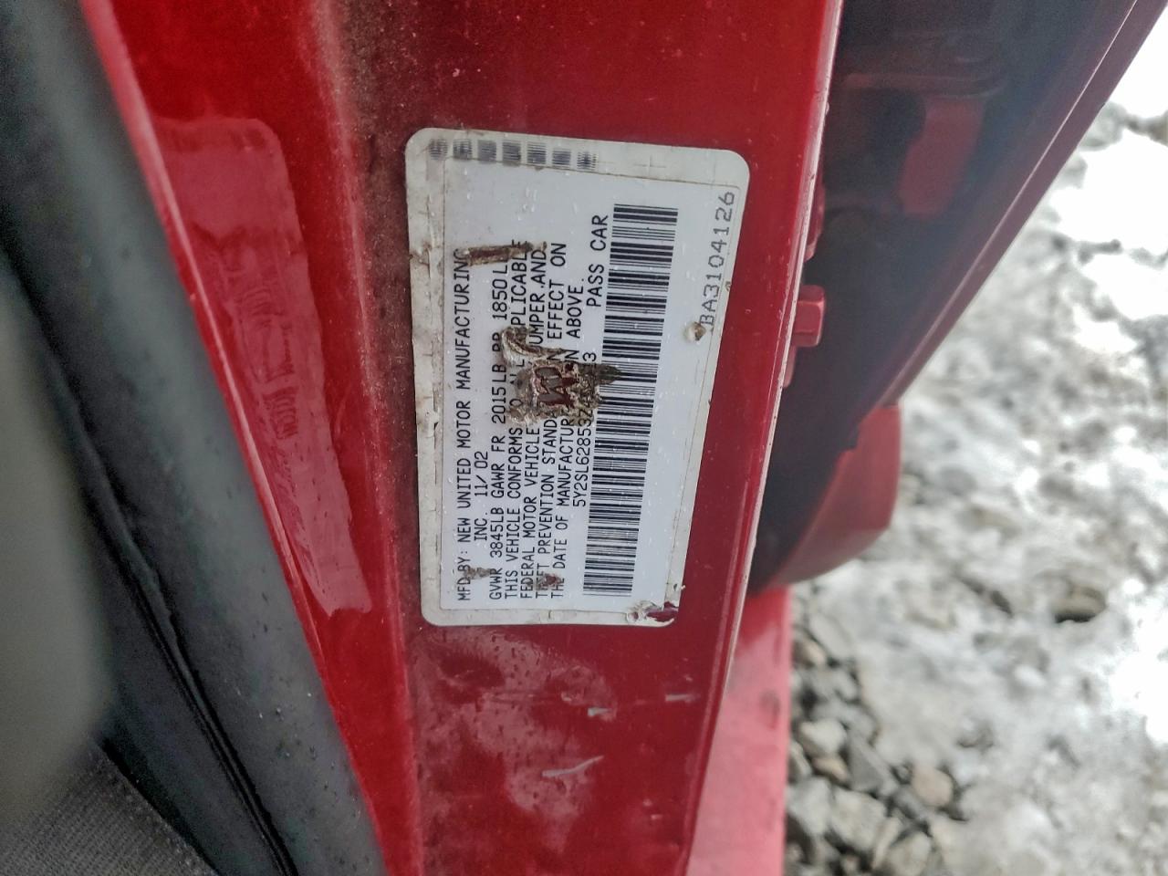 2003 Pontiac Vibe Maroon vin: 5Y2SL62853Z452113