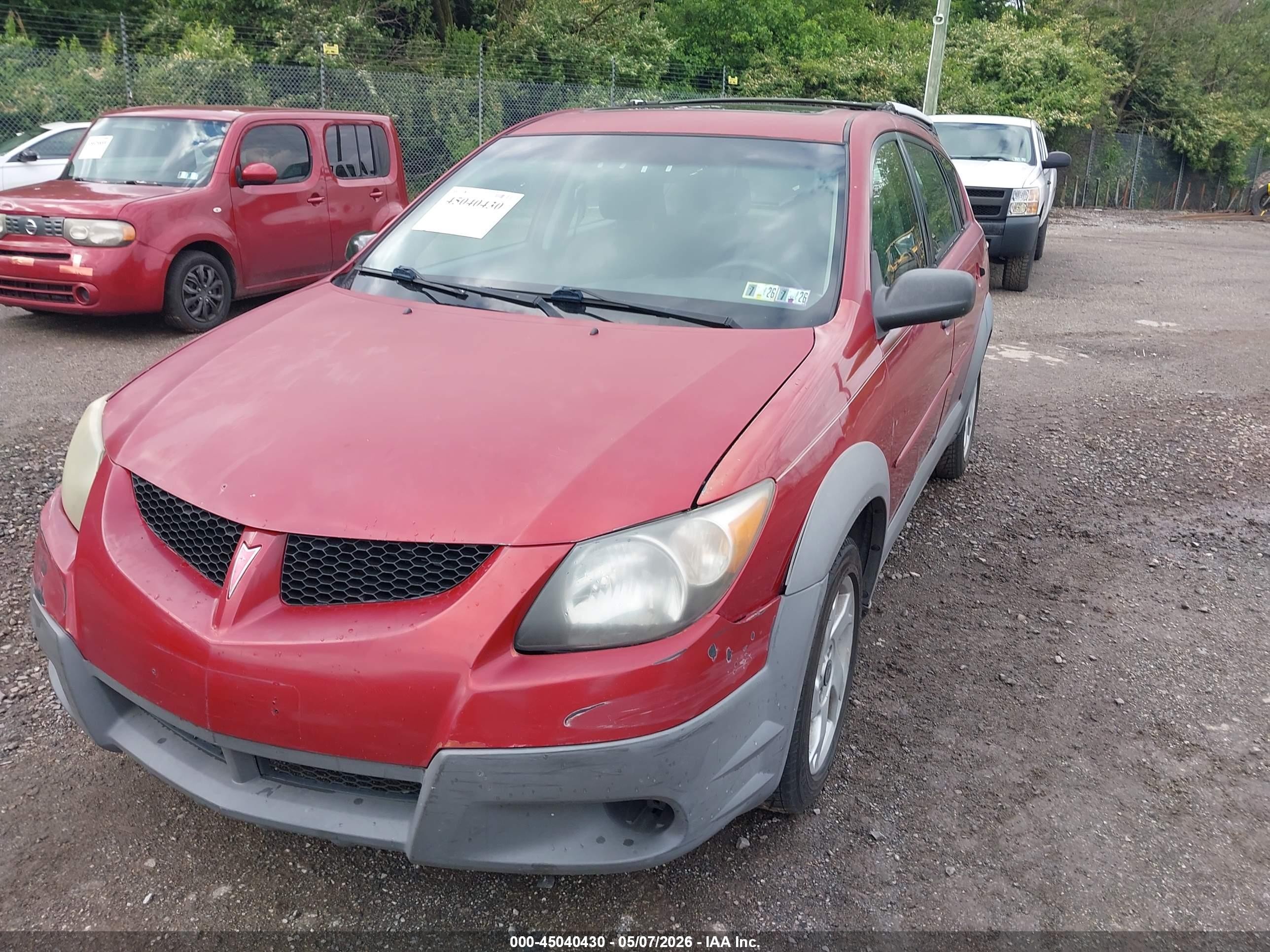 2003 Pontiac Vibe   Red vin: 5Y2SL62863Z423607