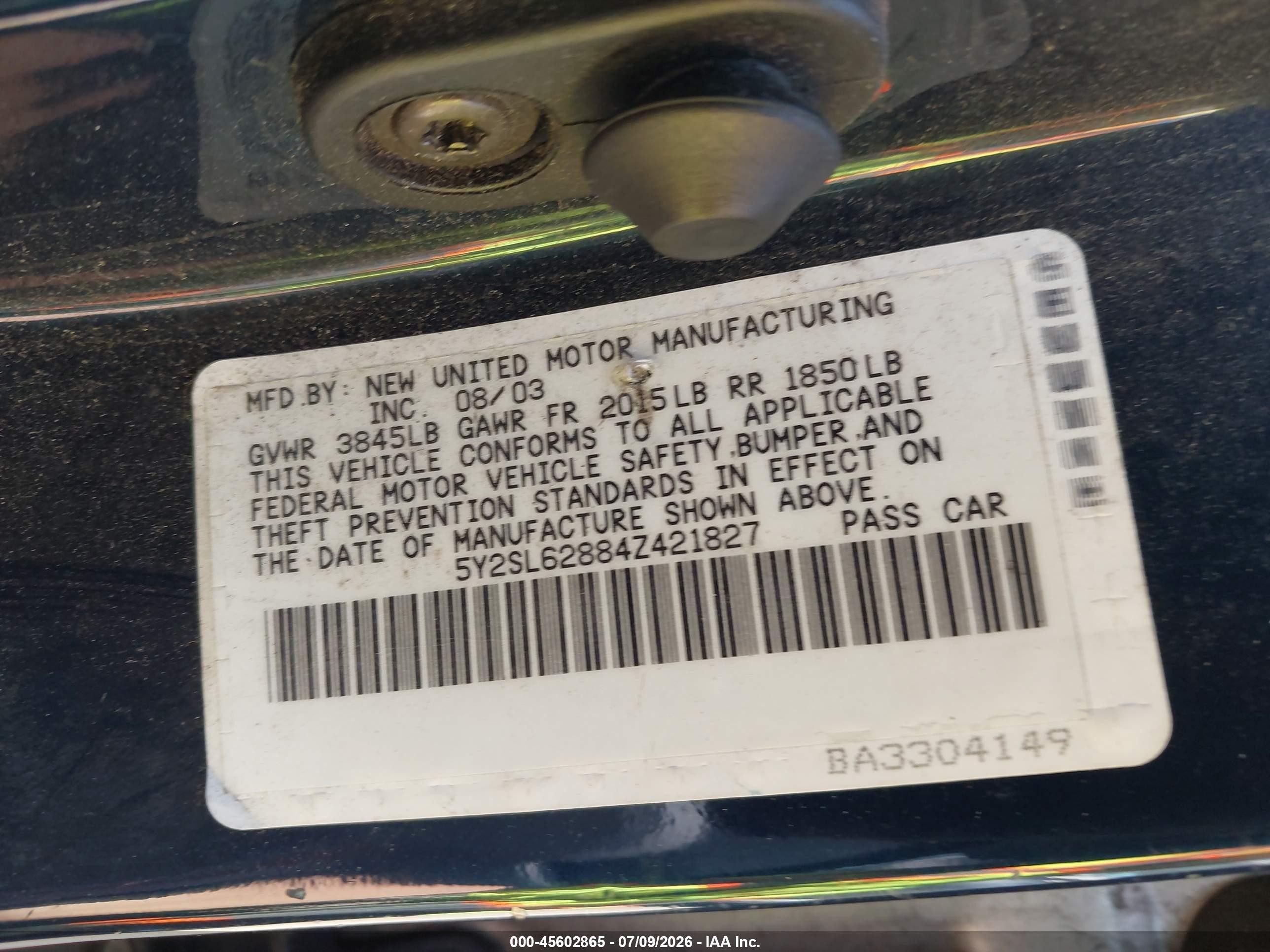 2004 Pontiac Vibe   Green vin: 5Y2SL62884Z421827