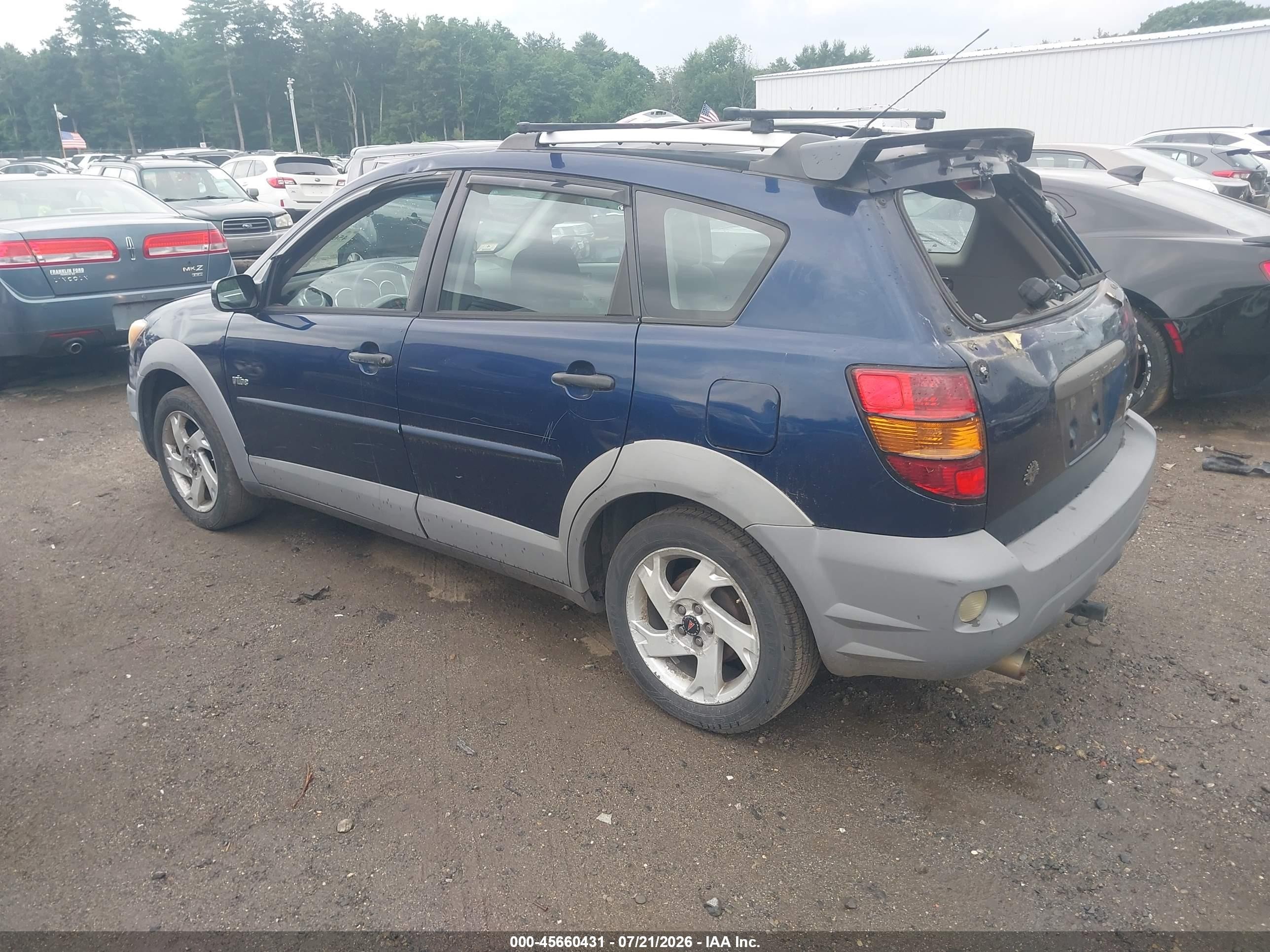 2003 Pontiac Vibe   Blue vin: 5Y2SL628X3Z436358