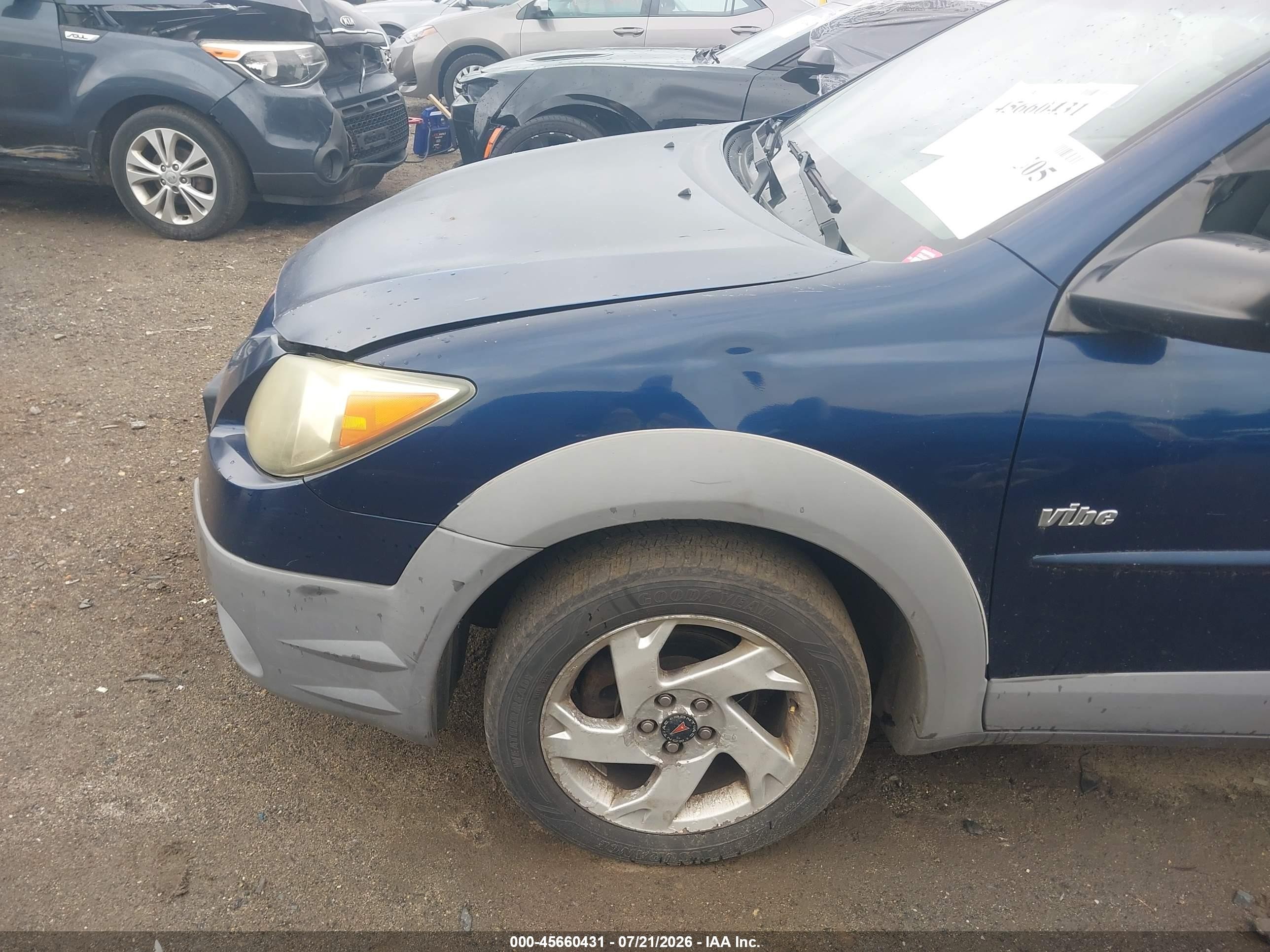 2003 Pontiac Vibe   Blue vin: 5Y2SL628X3Z436358