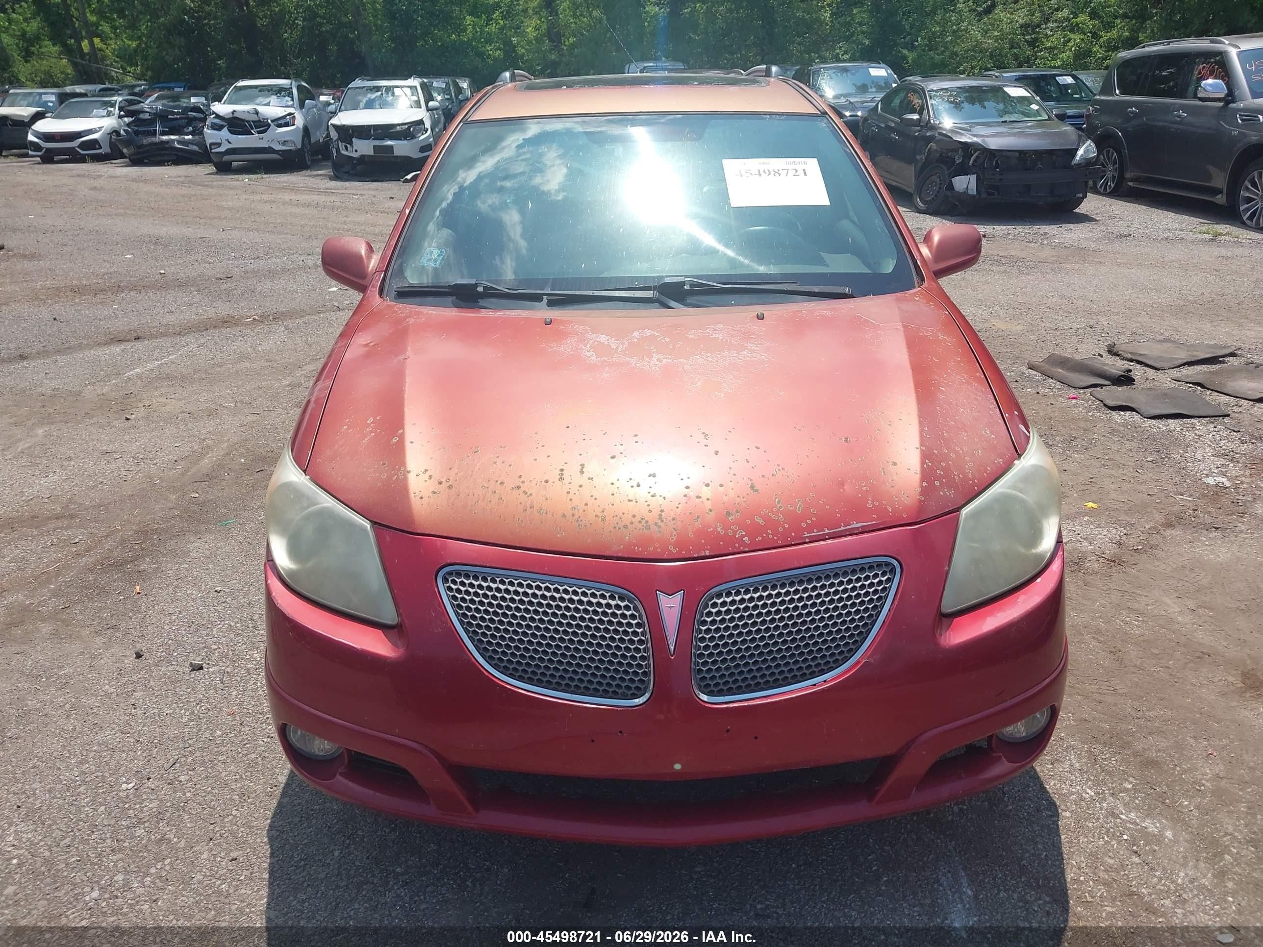 2005 Pontiac Vibe   Red vin: 5Y2SL63815Z404335