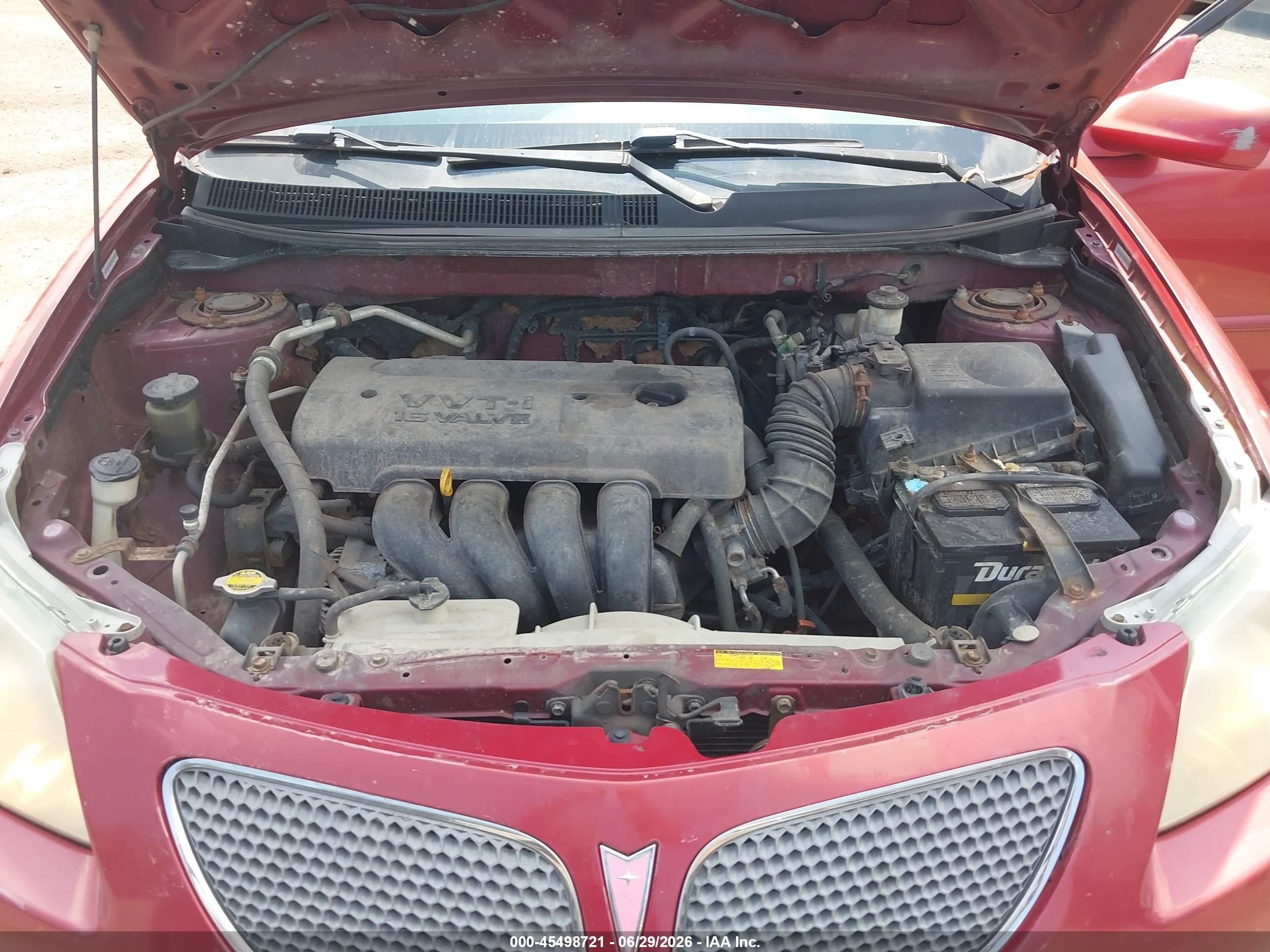 2005 Pontiac Vibe   Red vin: 5Y2SL63815Z404335