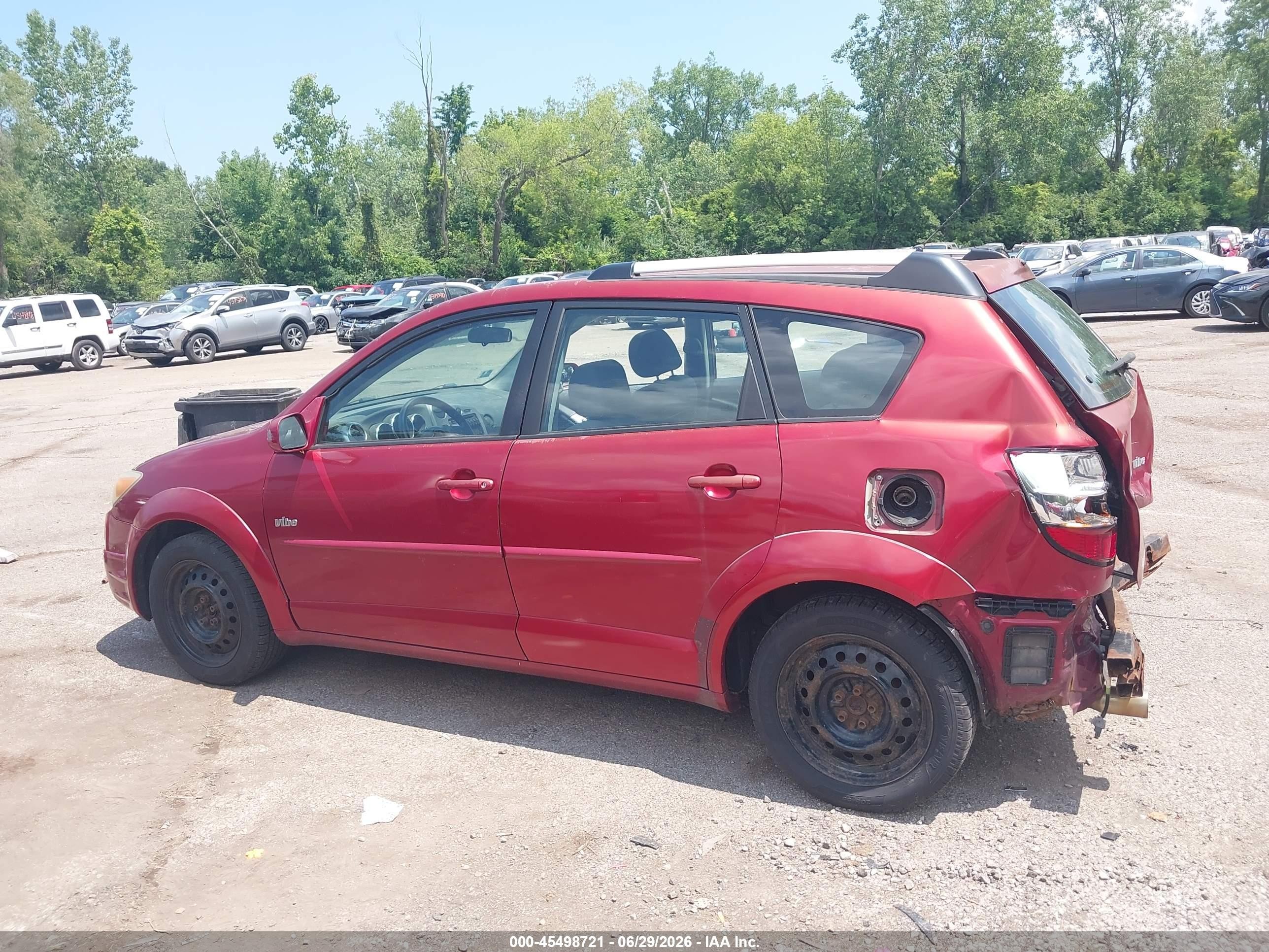 2005 Pontiac Vibe   Red vin: 5Y2SL63815Z404335