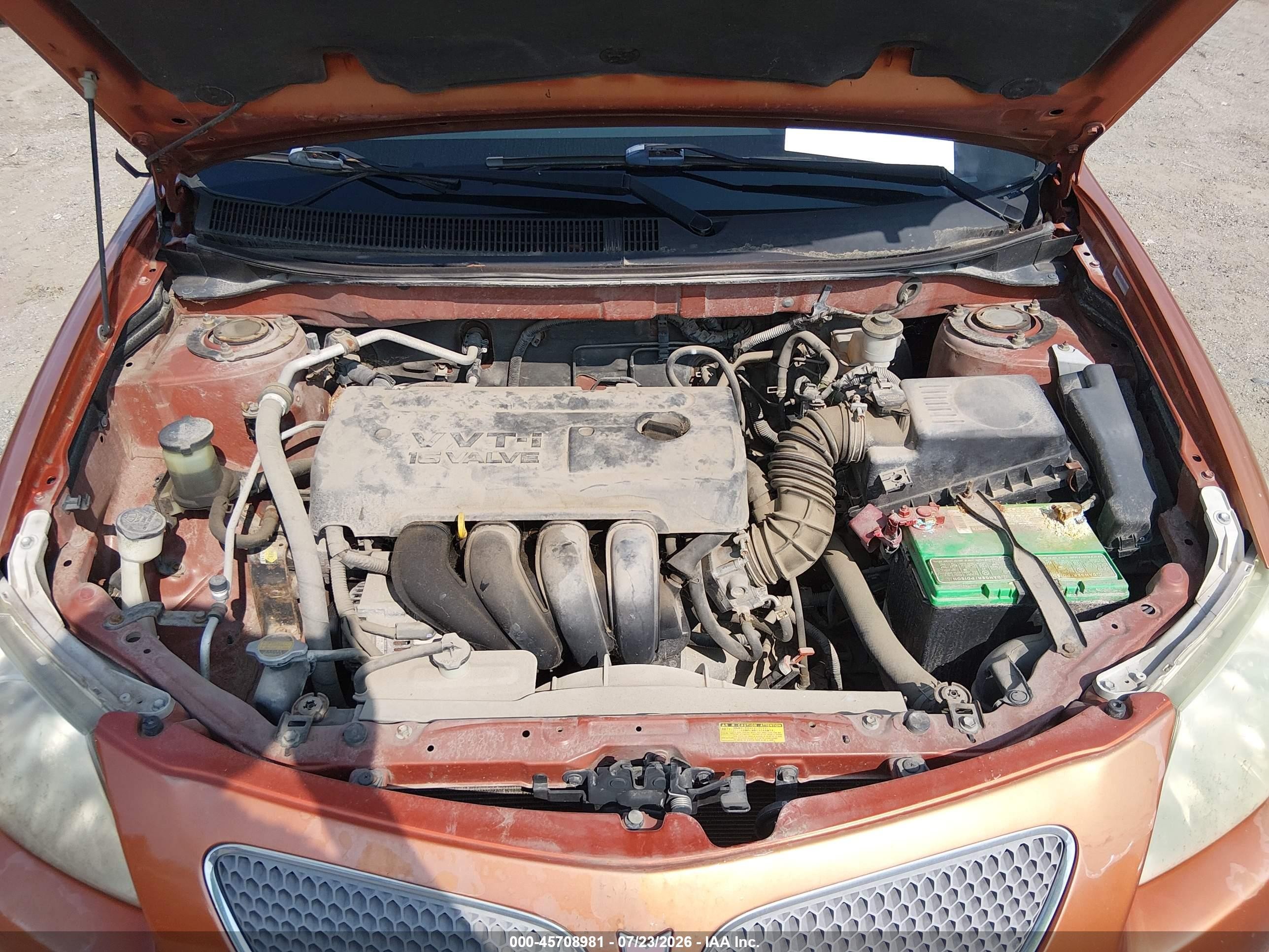 2005 Pontiac Vibe   Orange vin: 5Y2SL63815Z407560