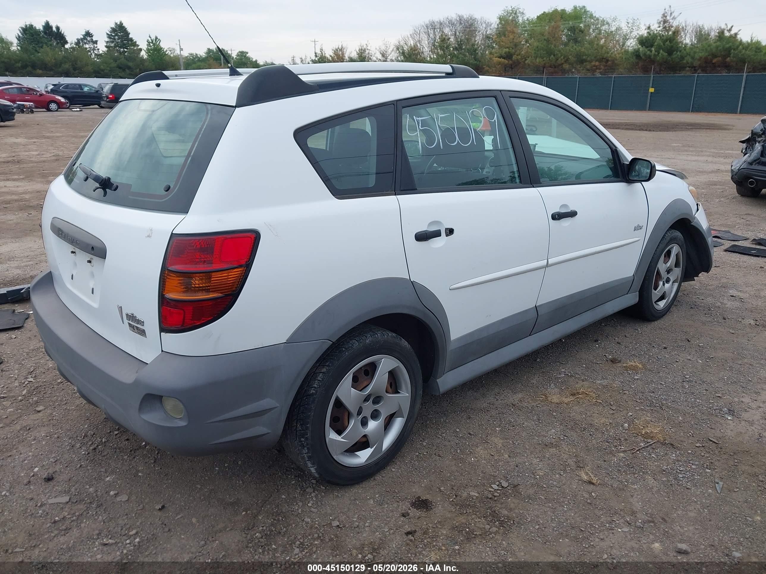 2005 Pontiac Vibe   White vin: 5Y2SL63815Z454717