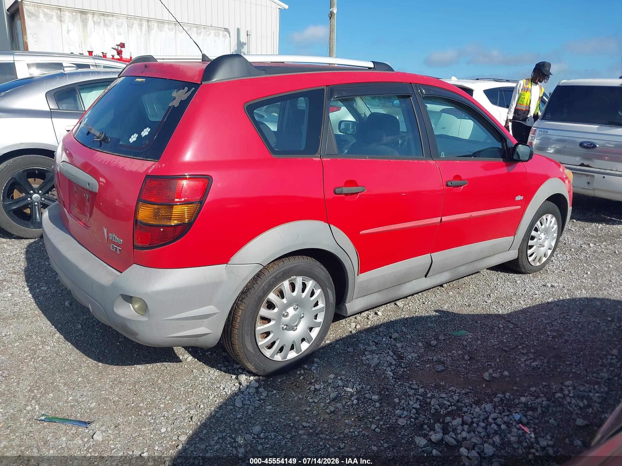 2005 Pontiac Vibe   Red vin: 5Y2SL63825Z450160
