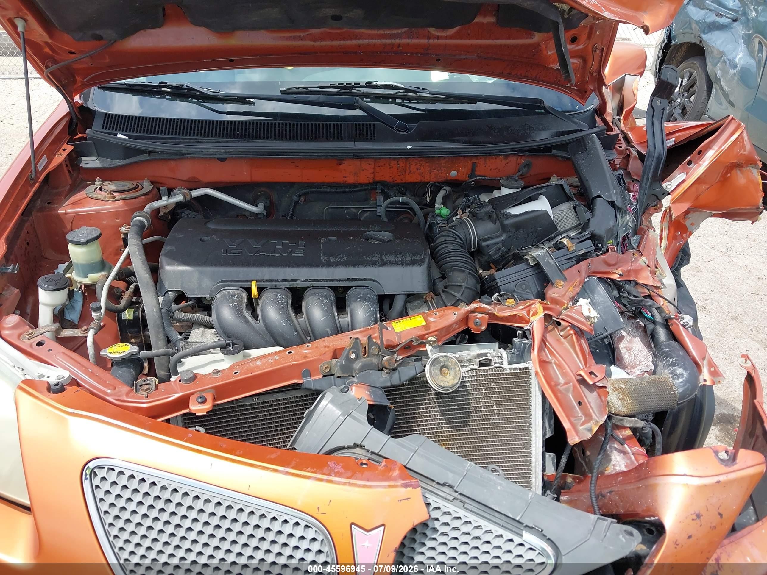 2005 Pontiac Vibe Orange vin: 5Y2SL63855Z472833