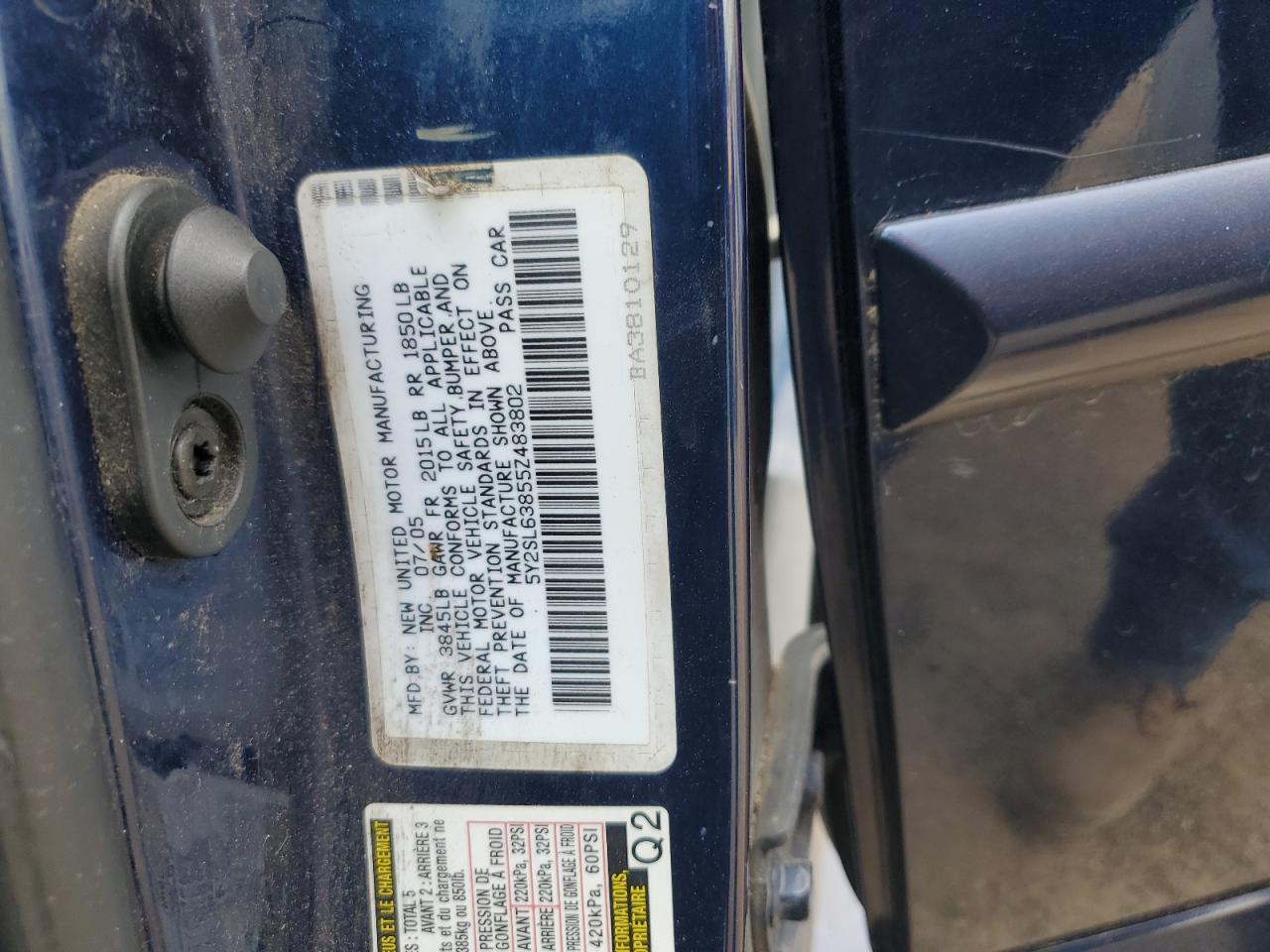 2005 Pontiac Vibe Blue vin: 5Y2SL63855Z483802