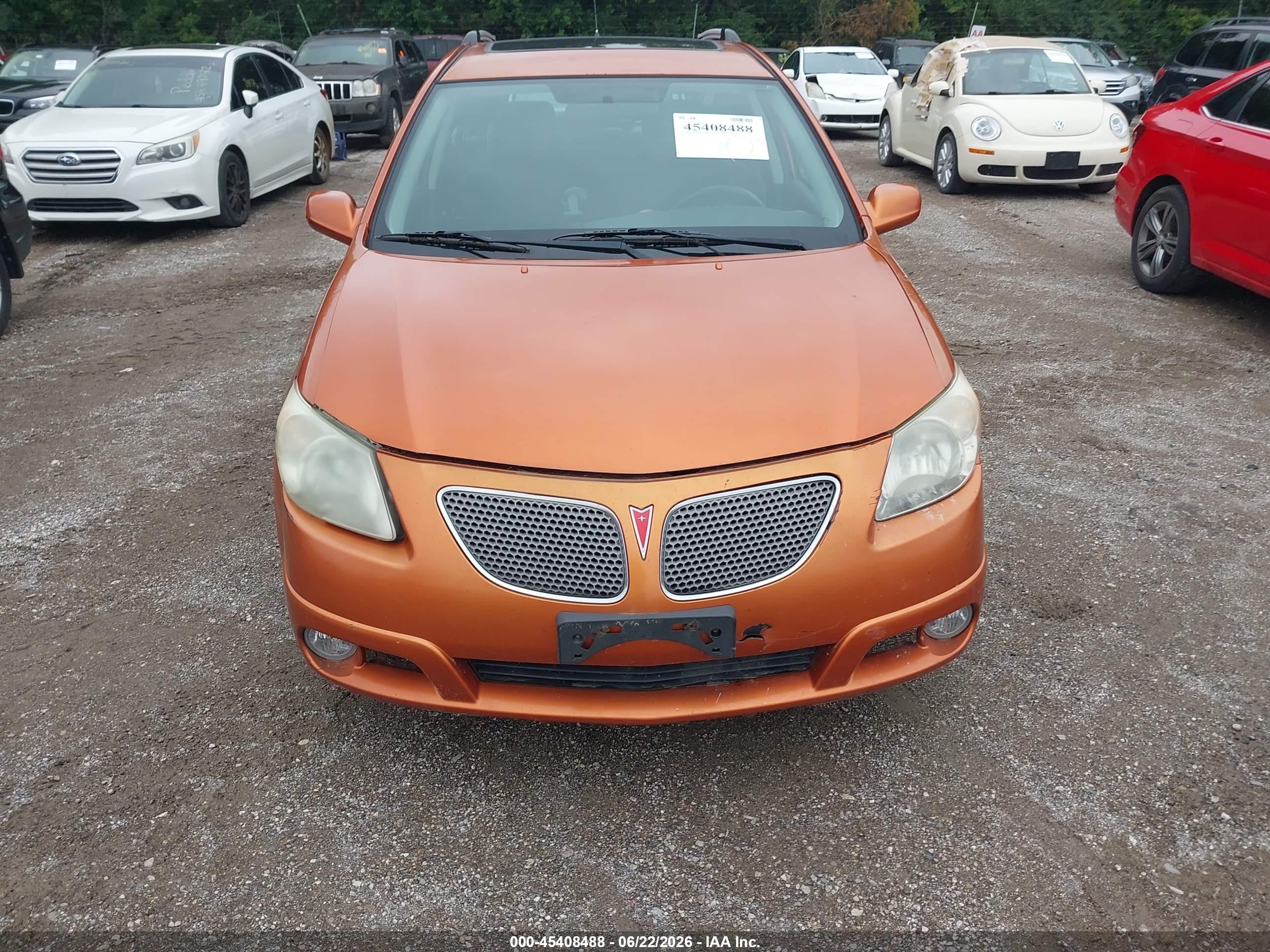 2005 Pontiac Vibe   Orange vin: 5Y2SL63875Z403335