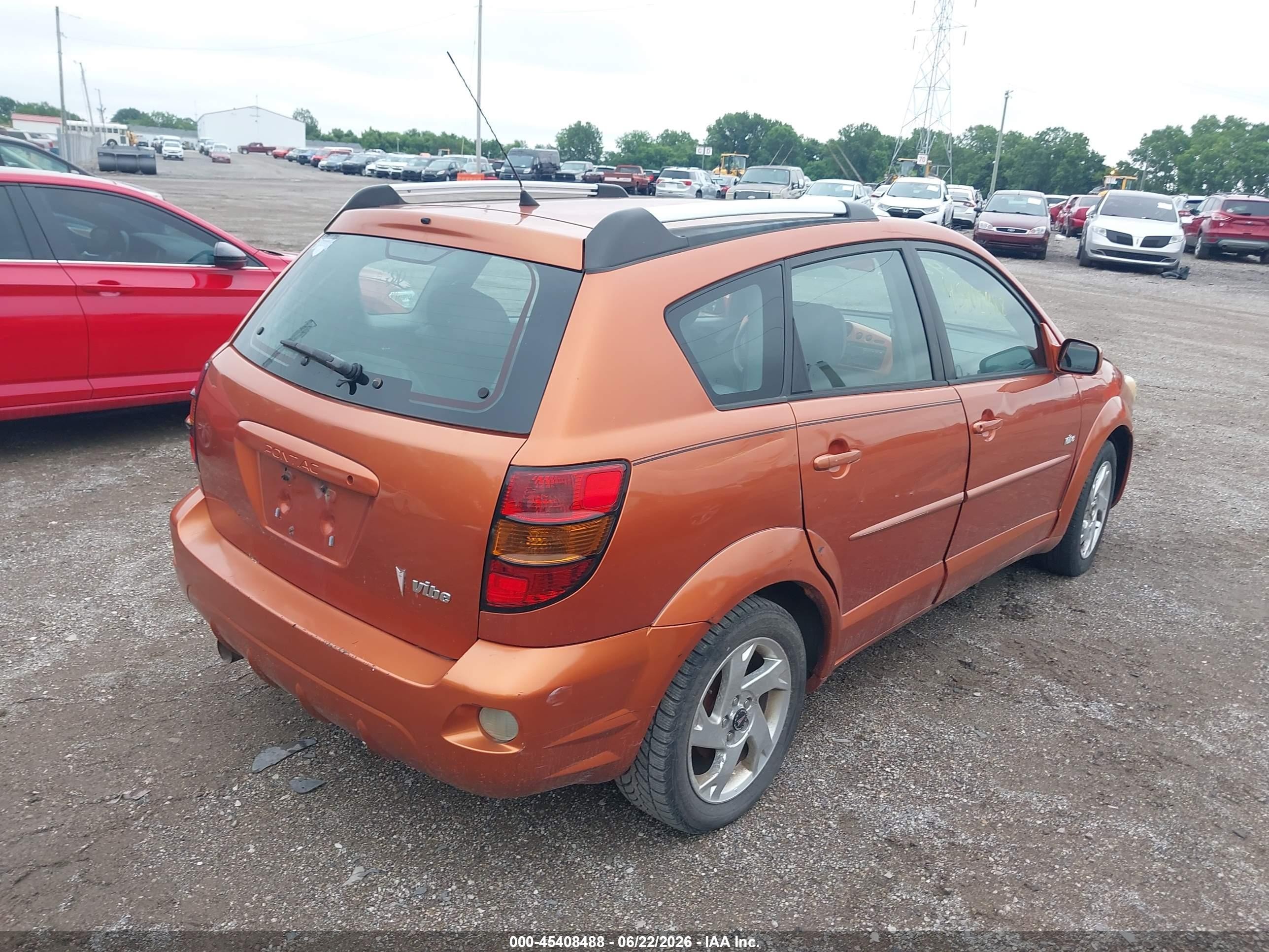 2005 Pontiac Vibe   Orange vin: 5Y2SL63875Z403335